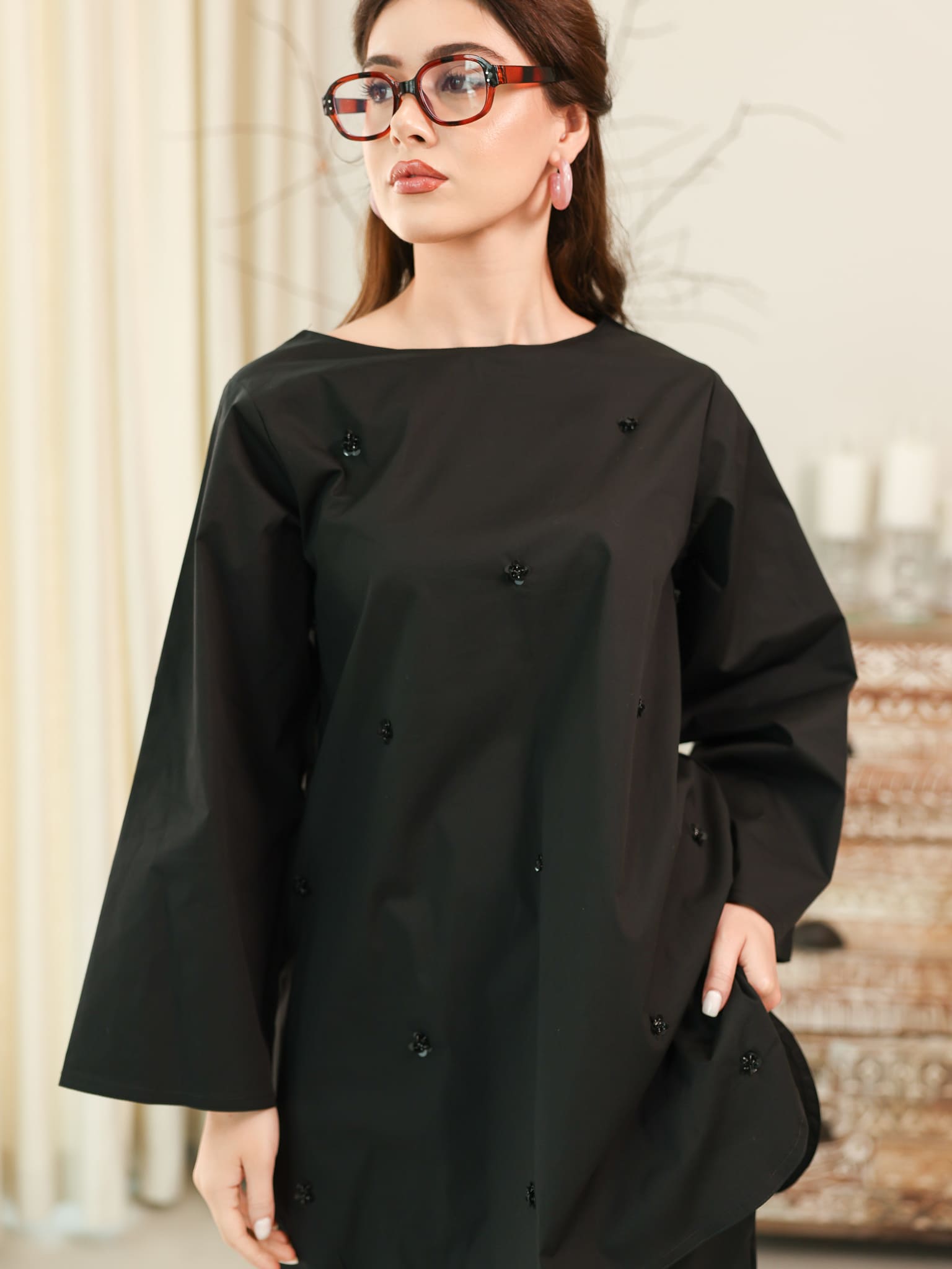 Skyloft Black Embellished Co Ord Set