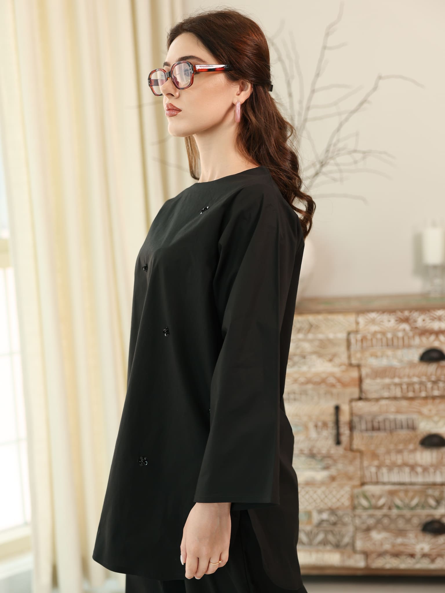 Skyloft Black Embellished Co Ord Set