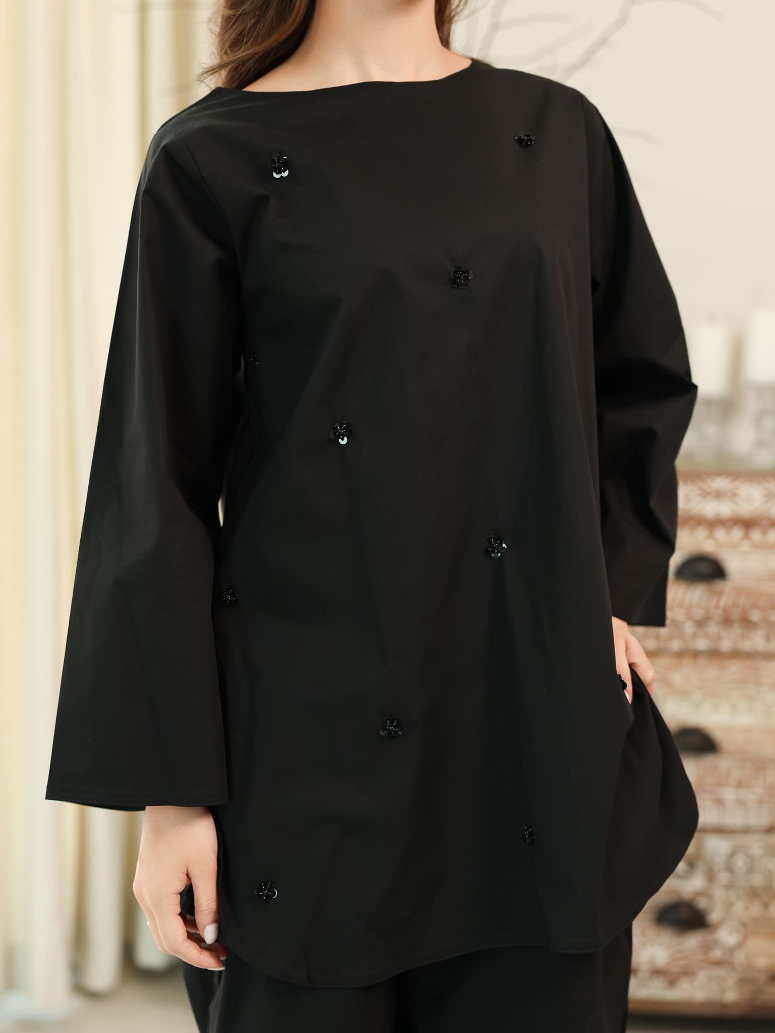 Skyloft Black Embellished Co Ord Set