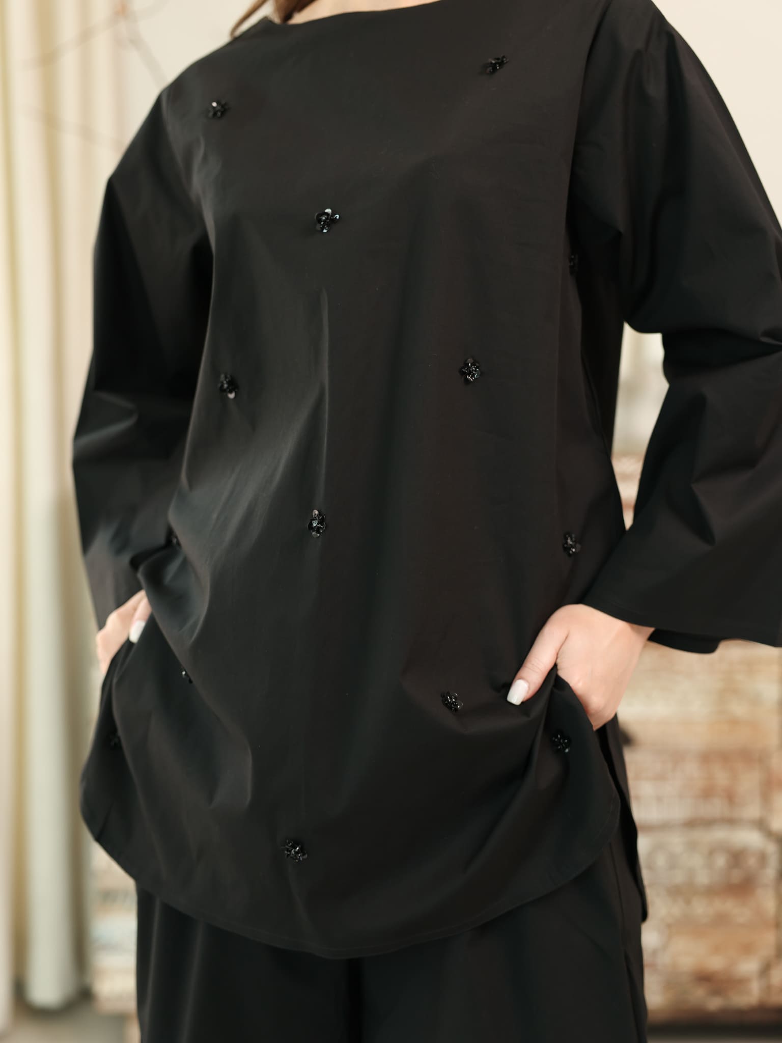 Skyloft Black Embellished Co Ord Set