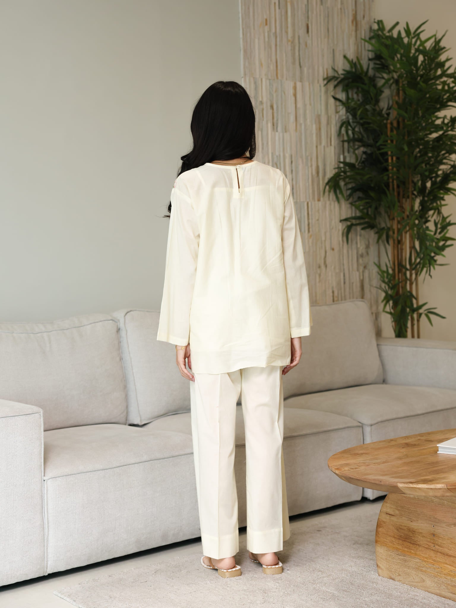 Sarola Cream Embroidered Co Ord Set