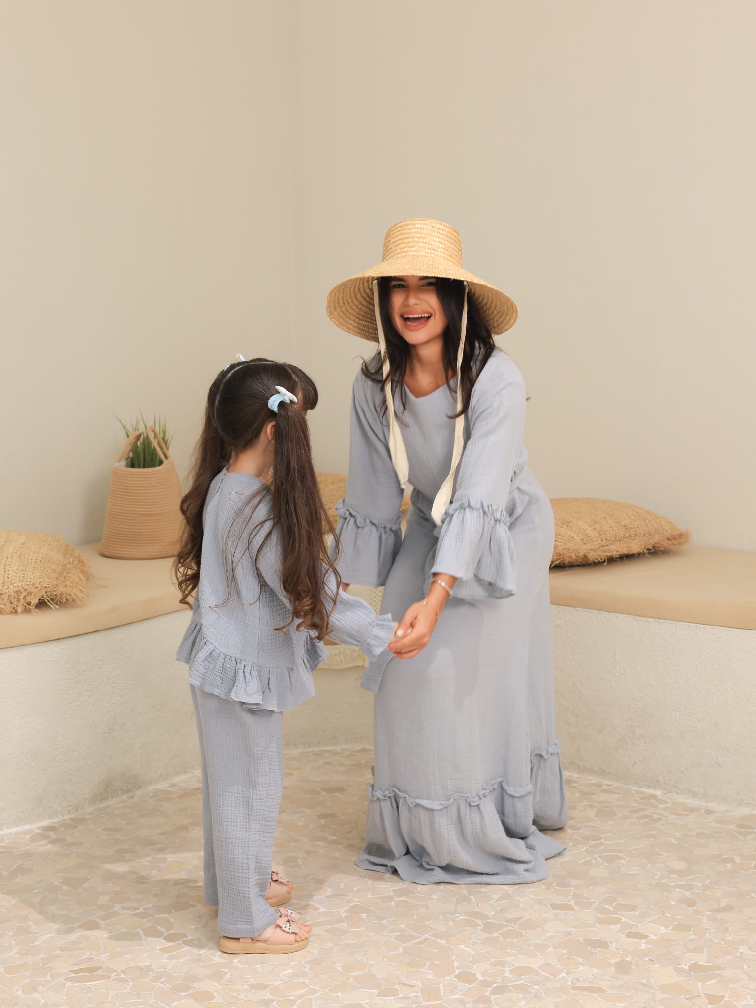 Mini Skyward Muslin Blue Co Ord Set