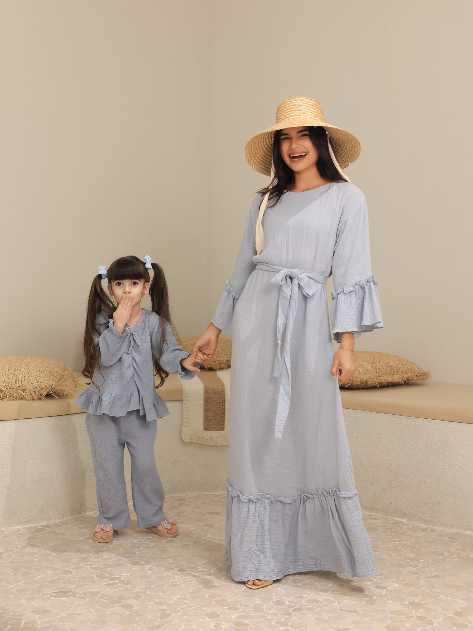 Mini Skyward Muslin Blue Co Ord Set