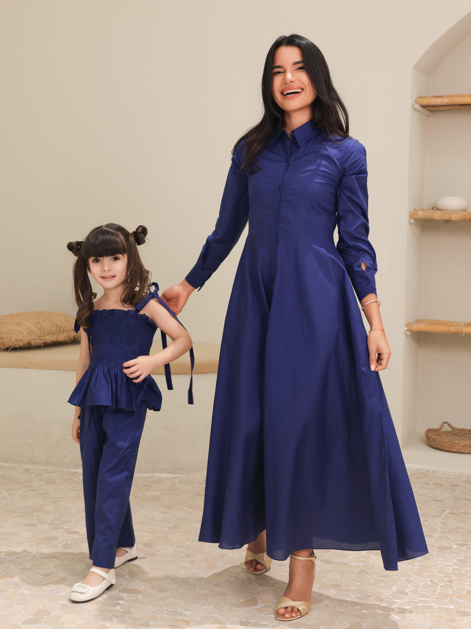 Mini Rivea Blue Cotton Co Ord Set