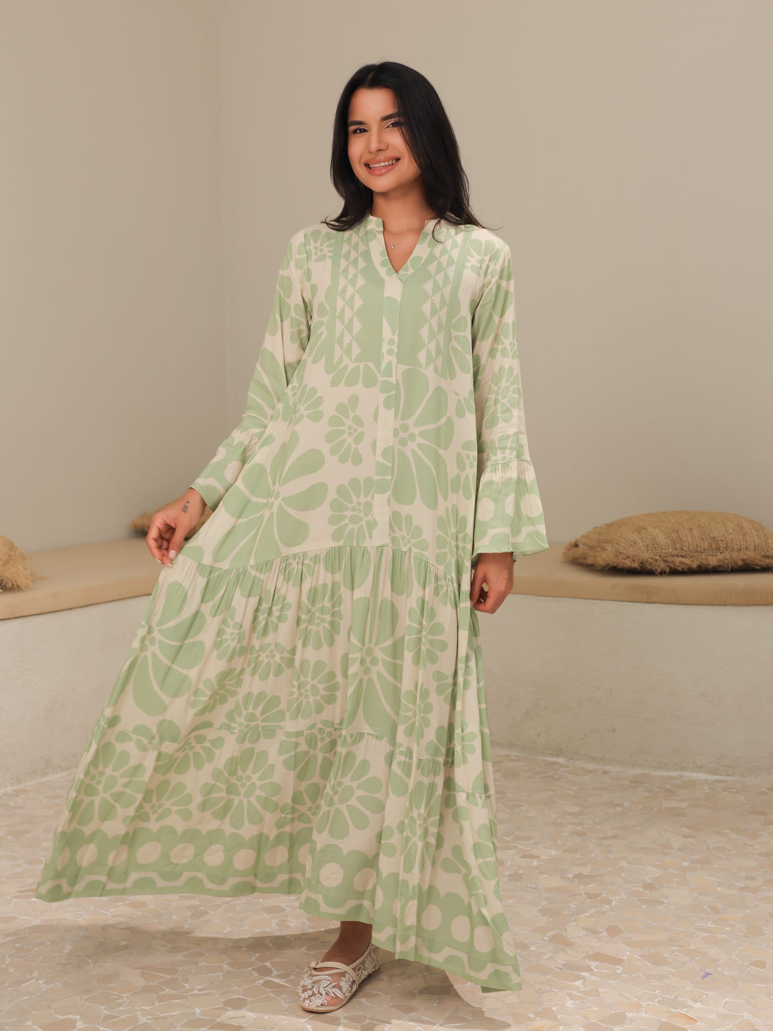 Aurora Green Long Dress