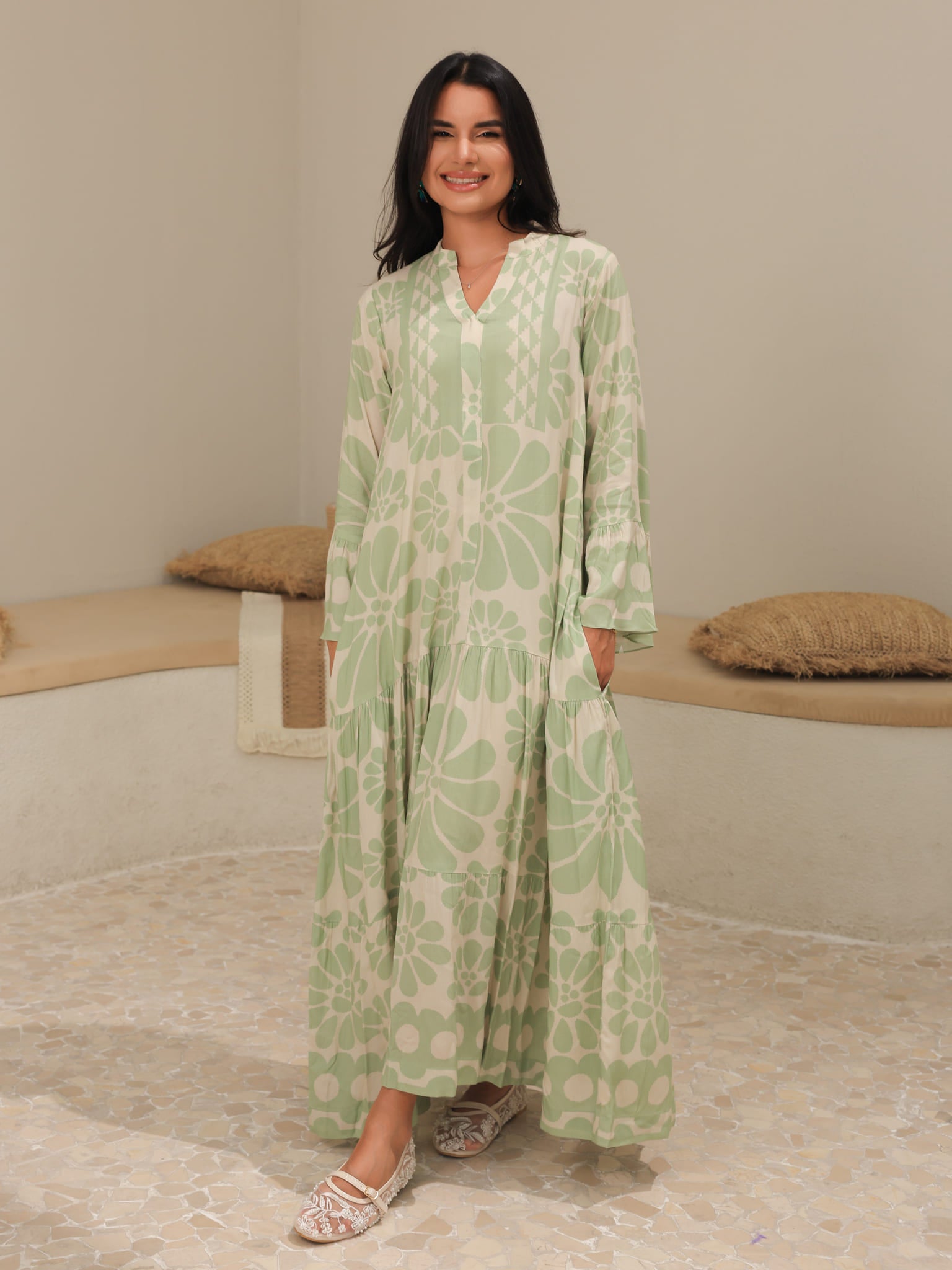 Aurora Green Long Dress