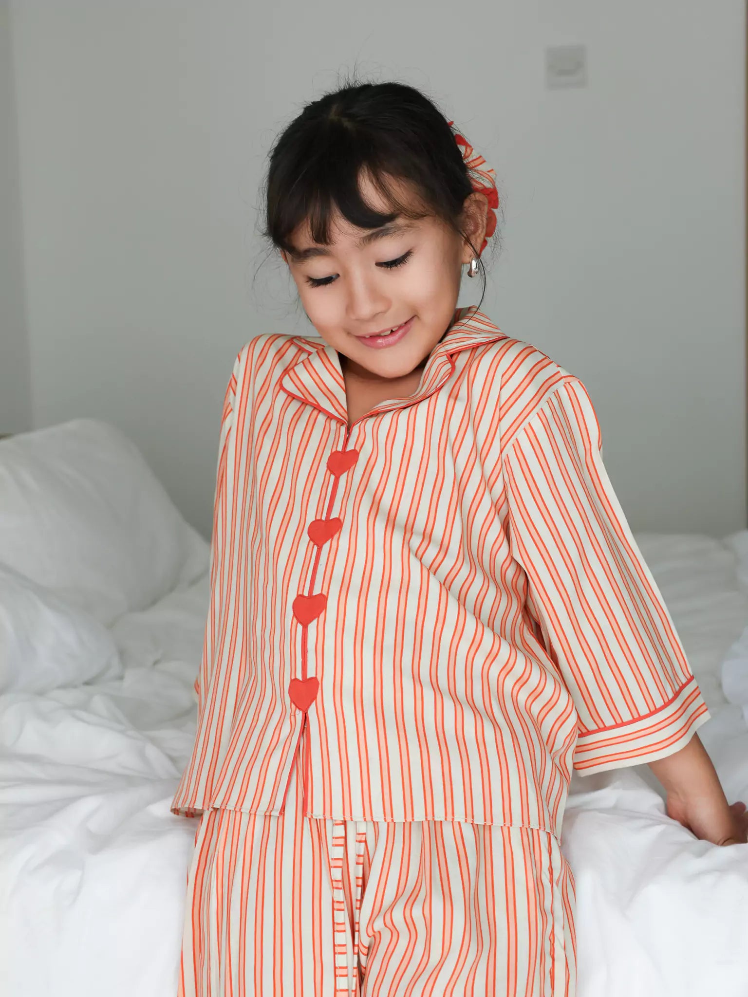 Mini Plushka Heart Detailed Co Ord Set For Girls