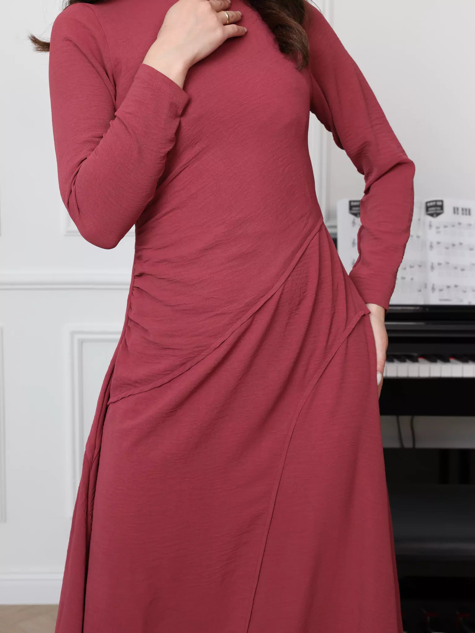 Slink Solid Long Dress