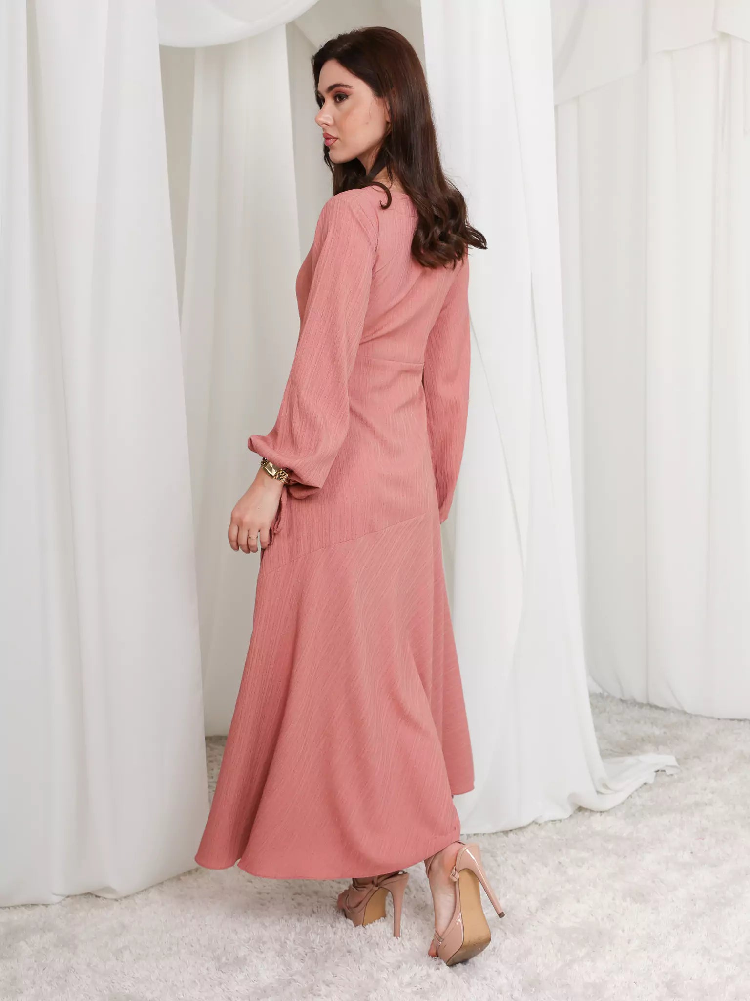 Pia Asymmetric Long Dress