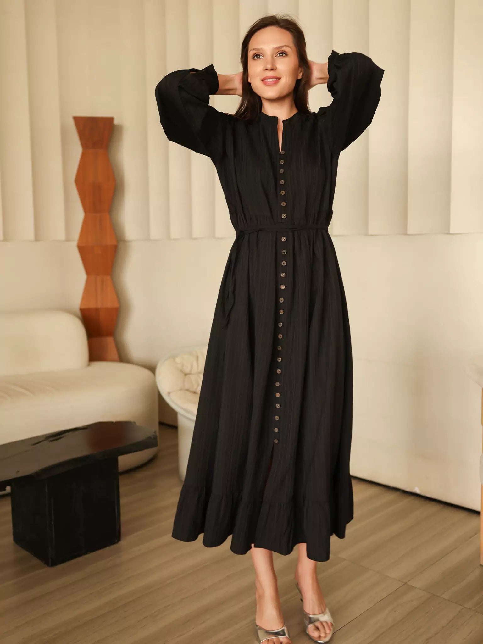 Lainey Lacey Black Long Dress