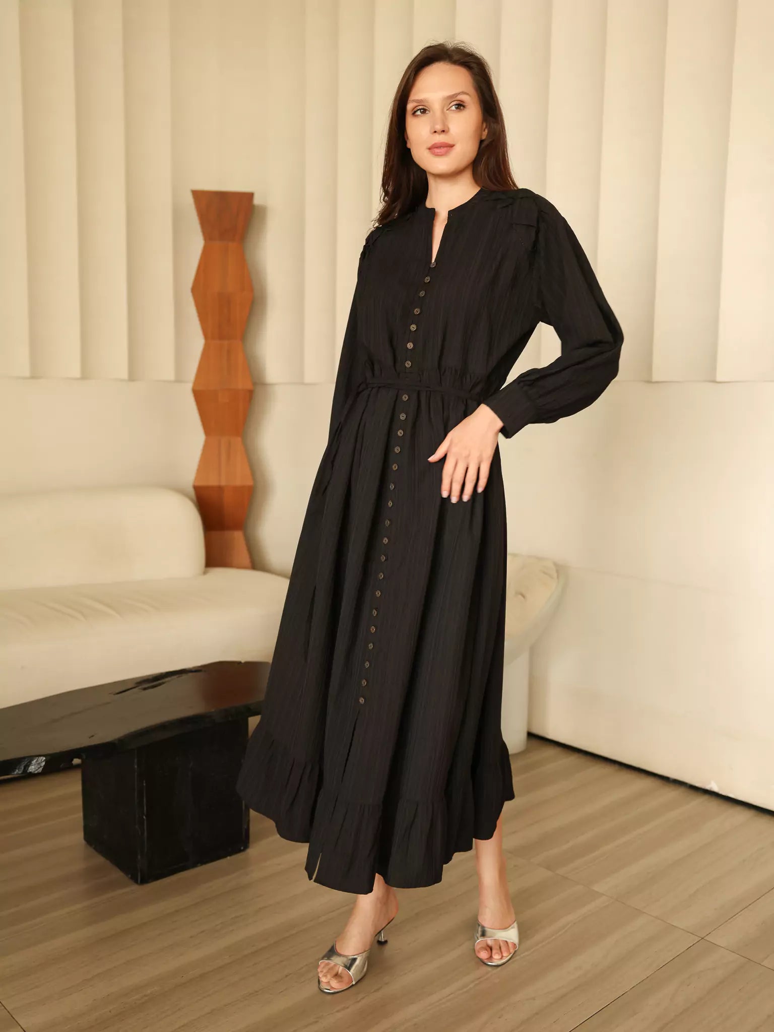 Lainey Lacey Black Long Dress