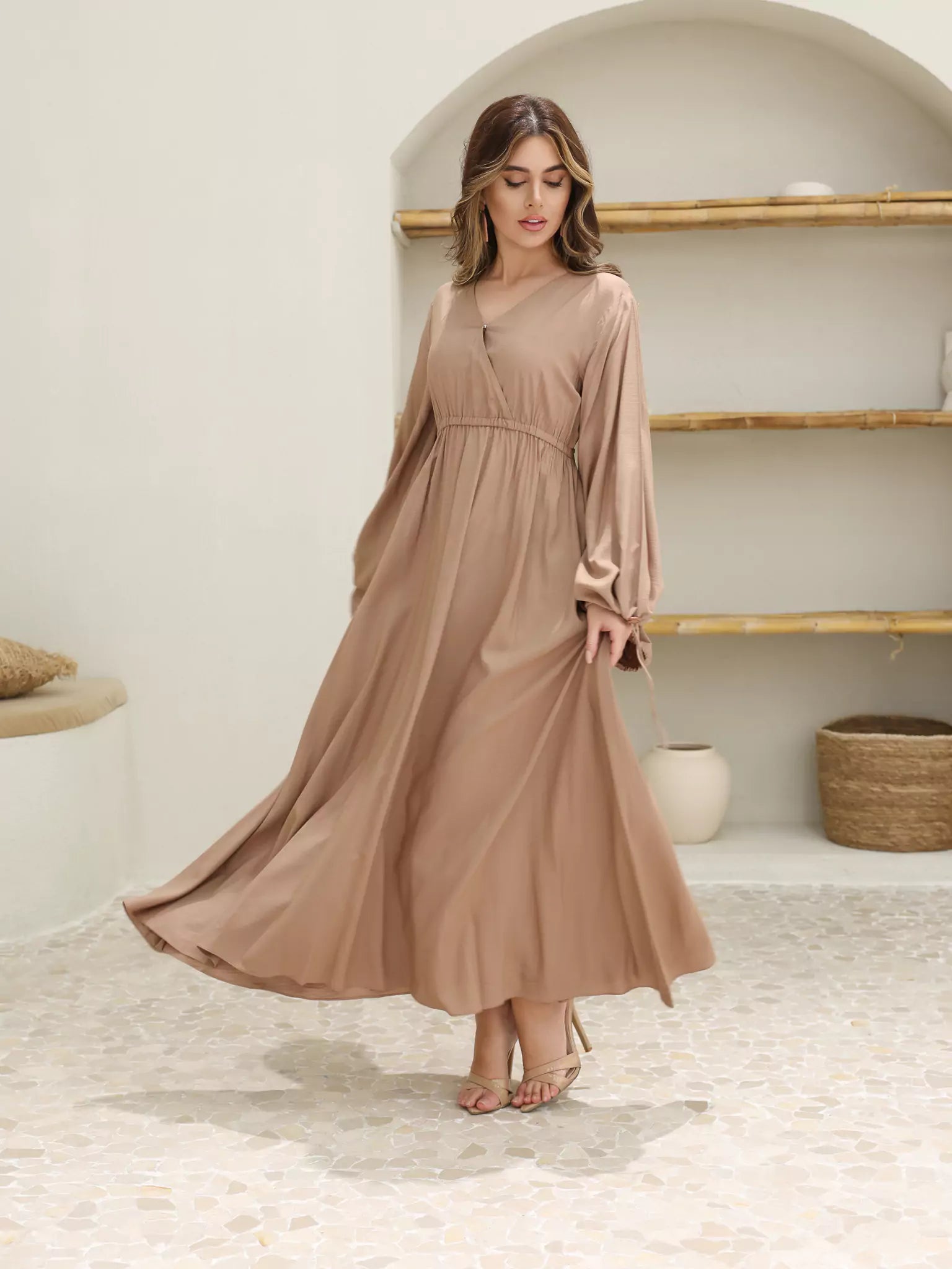 Milaska Beige Long Dress