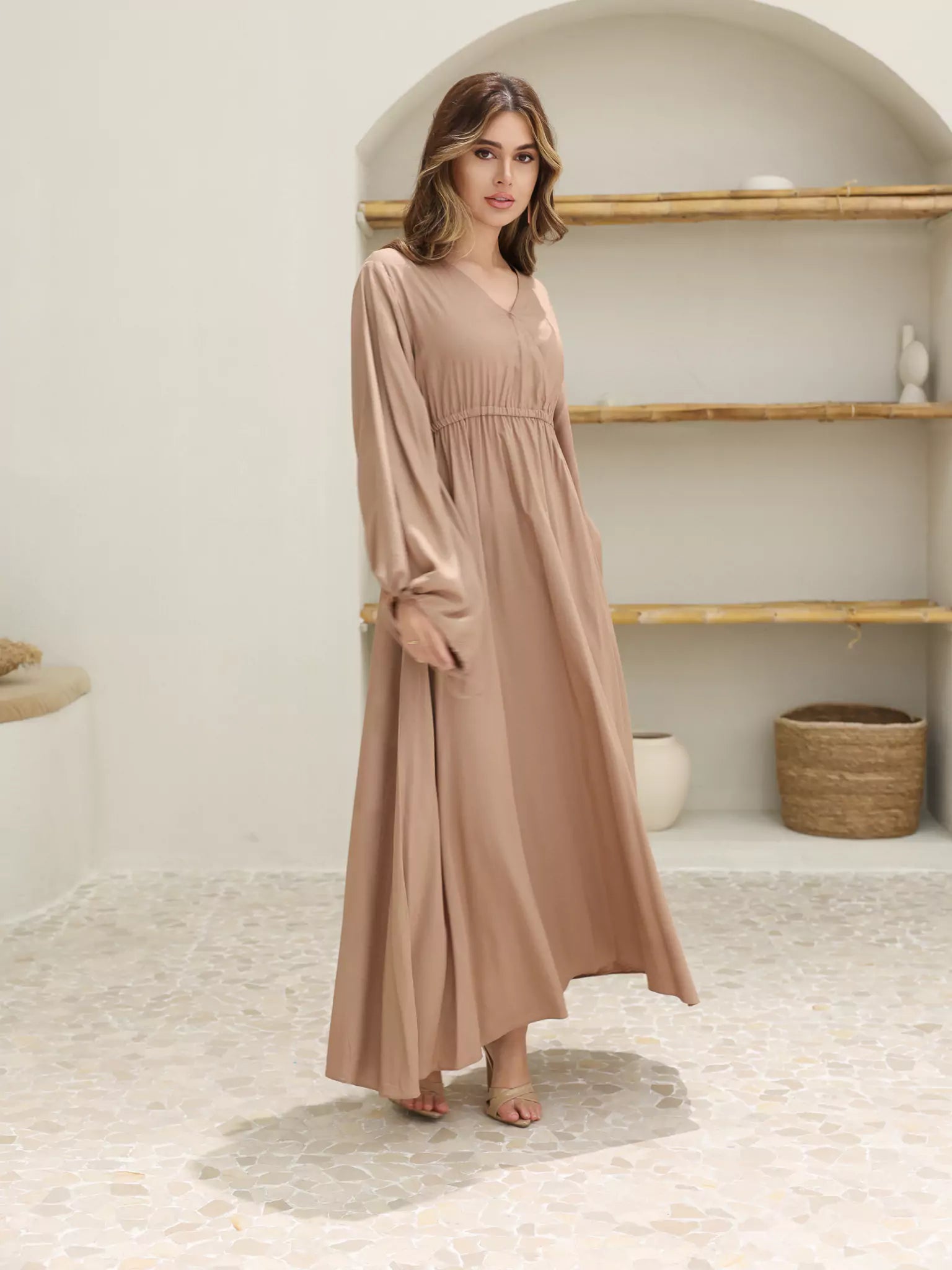 Milaska Beige Long Dress