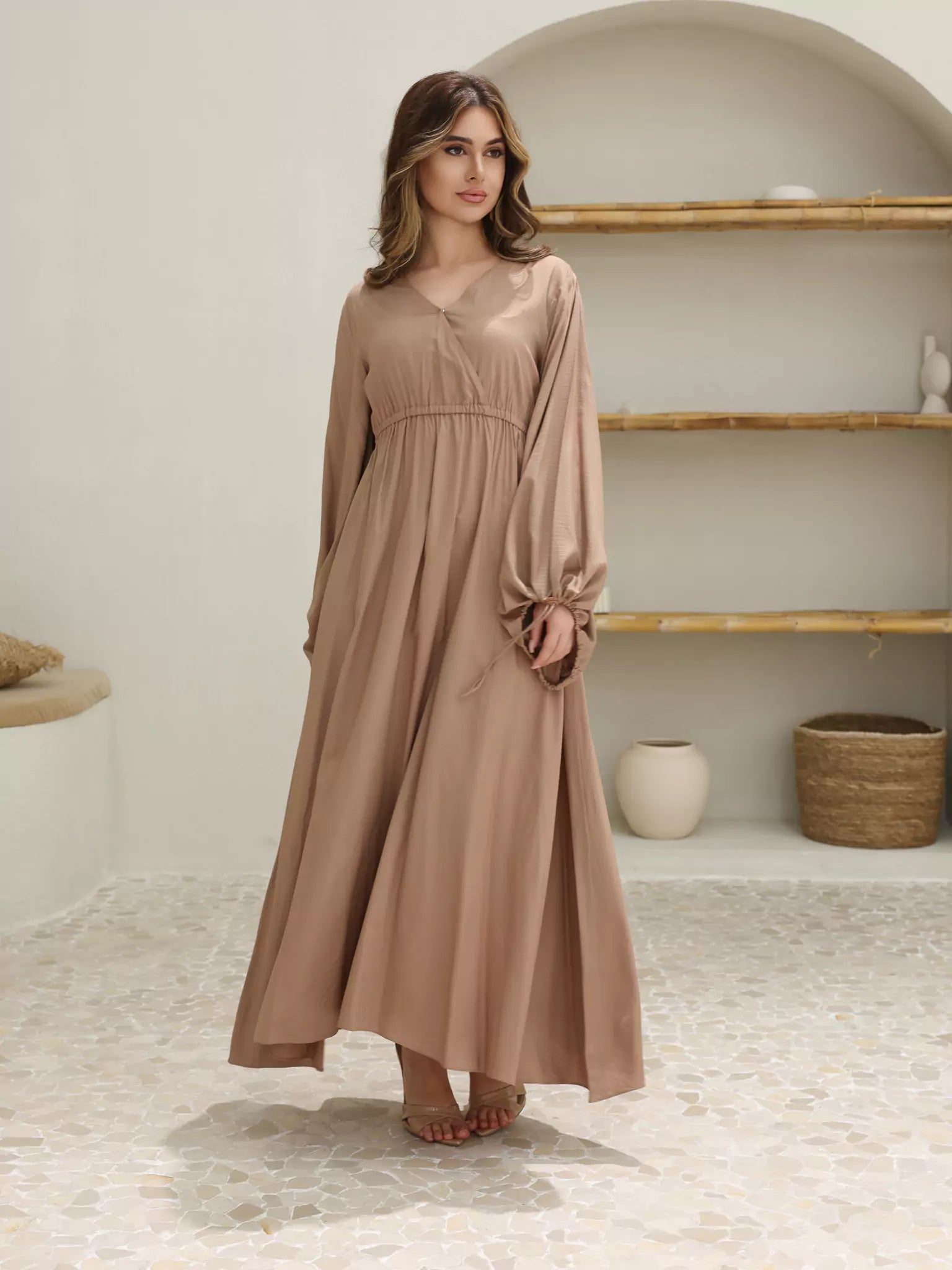 Milaska Beige Long Dress