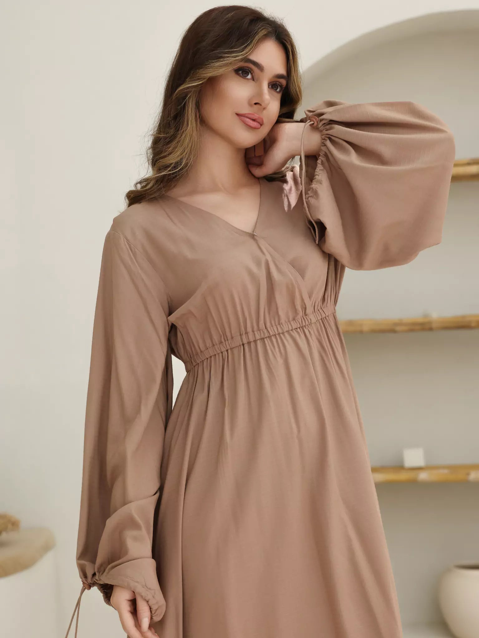 Milaska Beige Long Dress