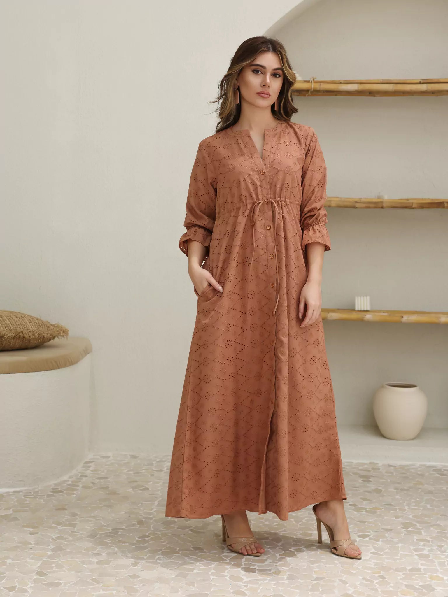 Rosewood Cutwork Long Dress