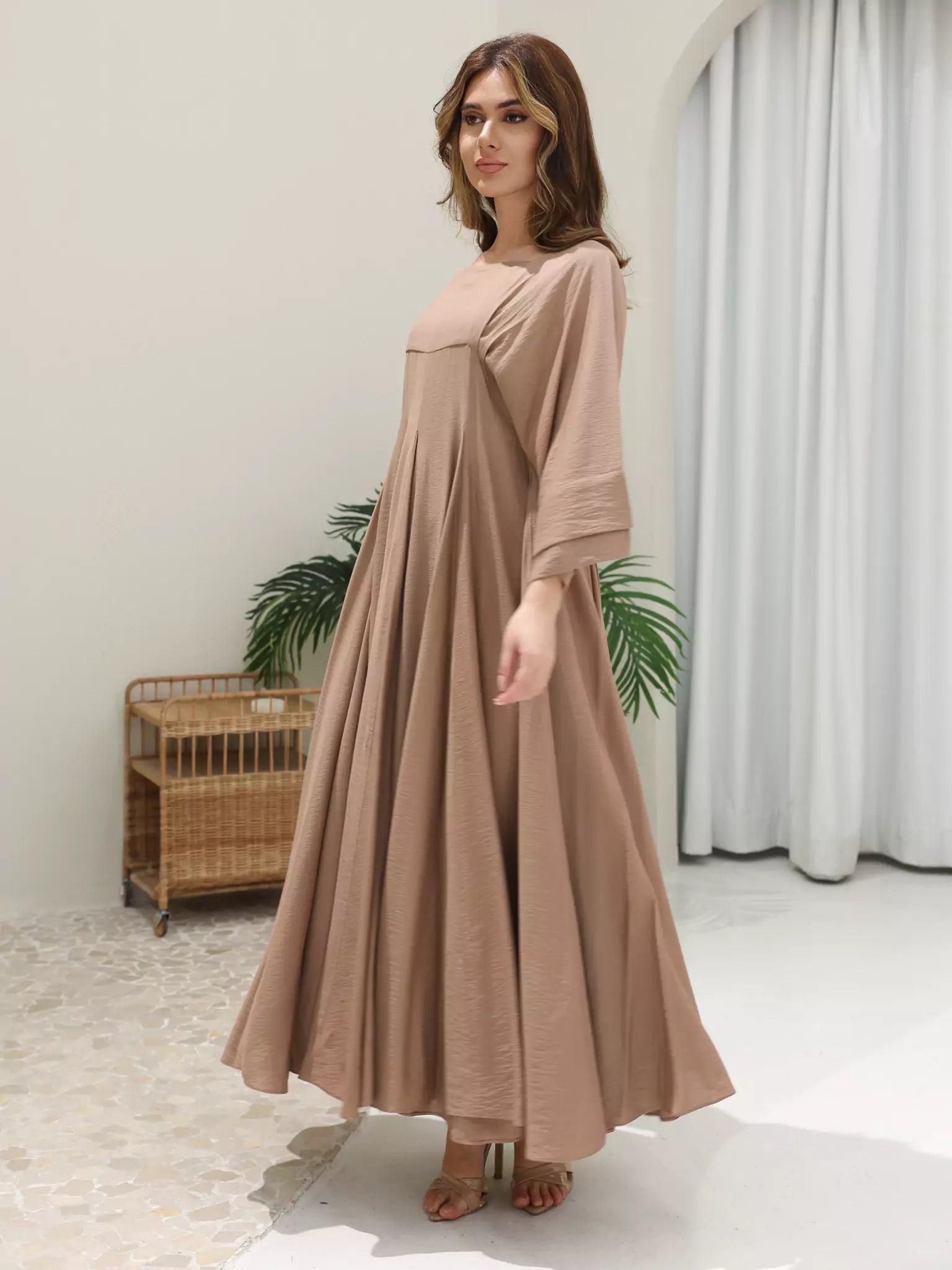 Kyra Beige Flowy Dress