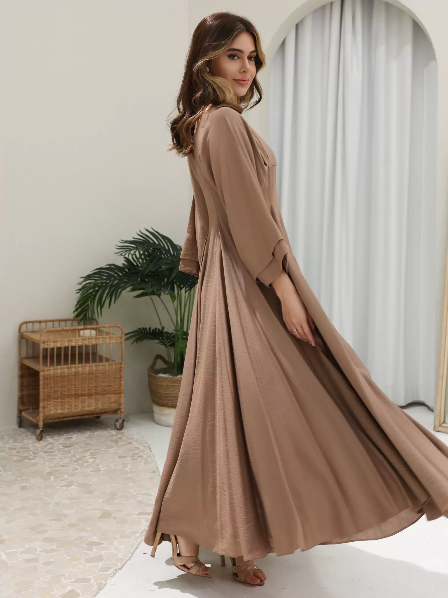Kyra Beige Flowy Dress