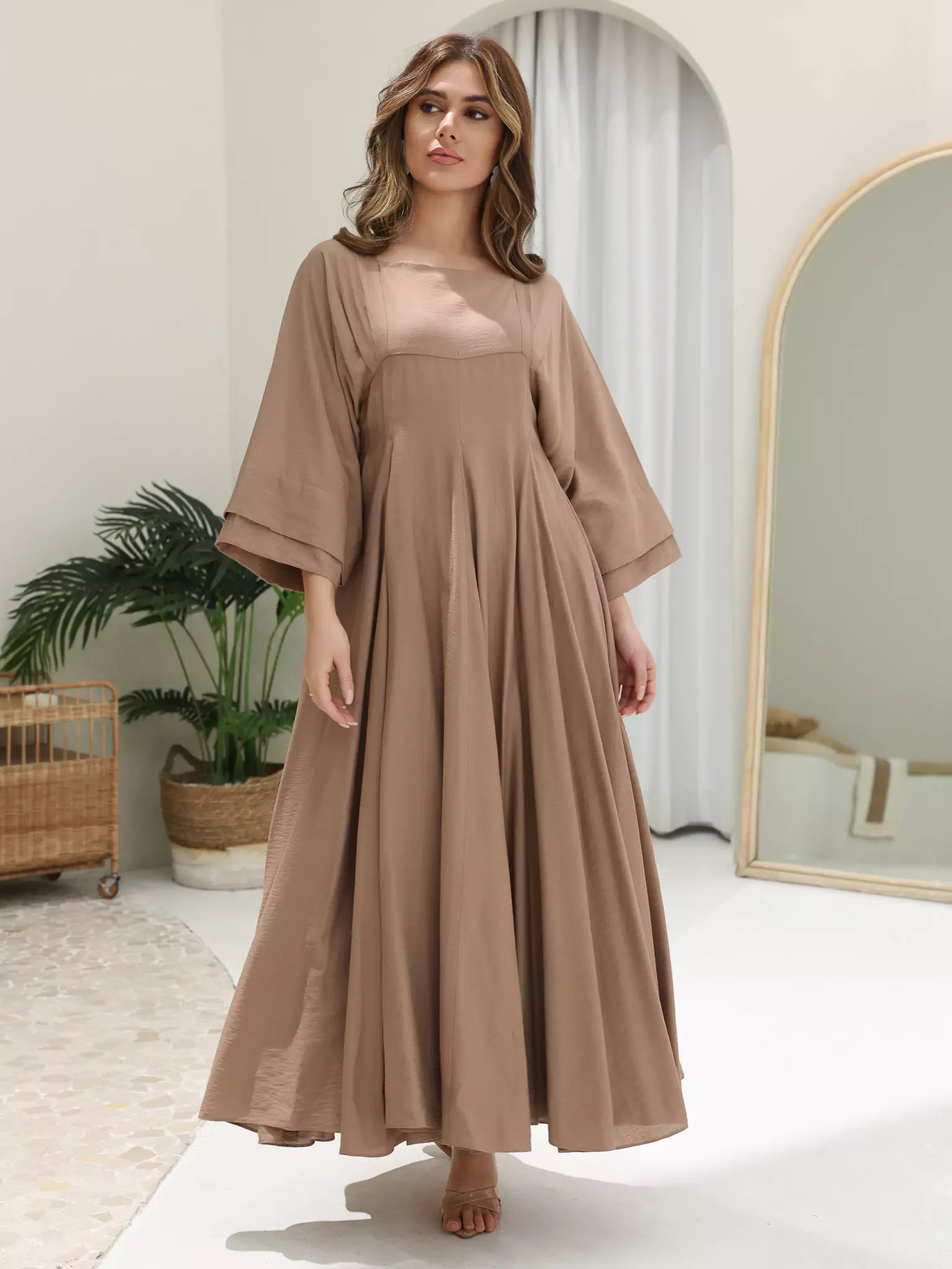 Kyra Beige Flowy Dress