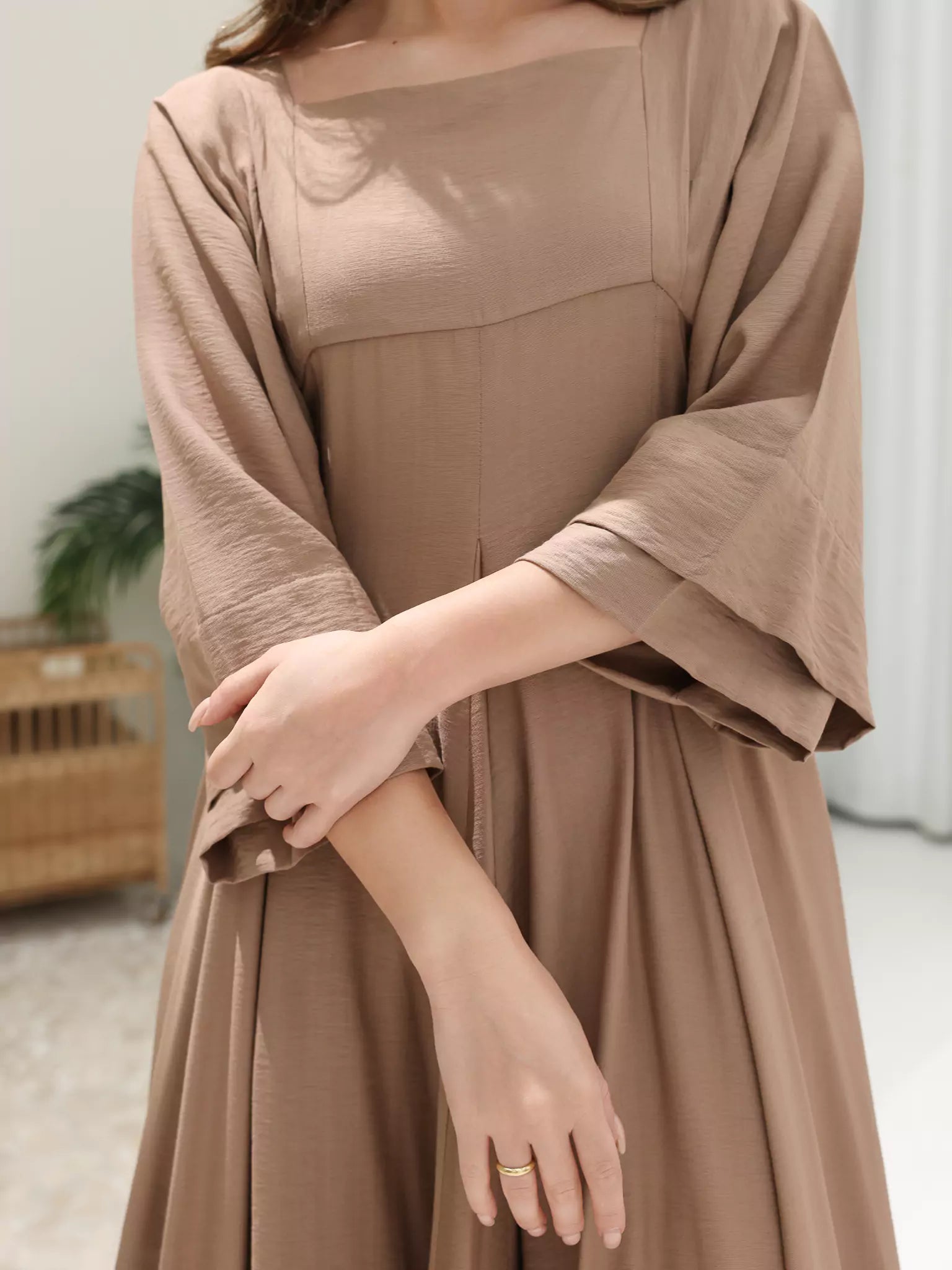 Kyra Beige Flowy Dress