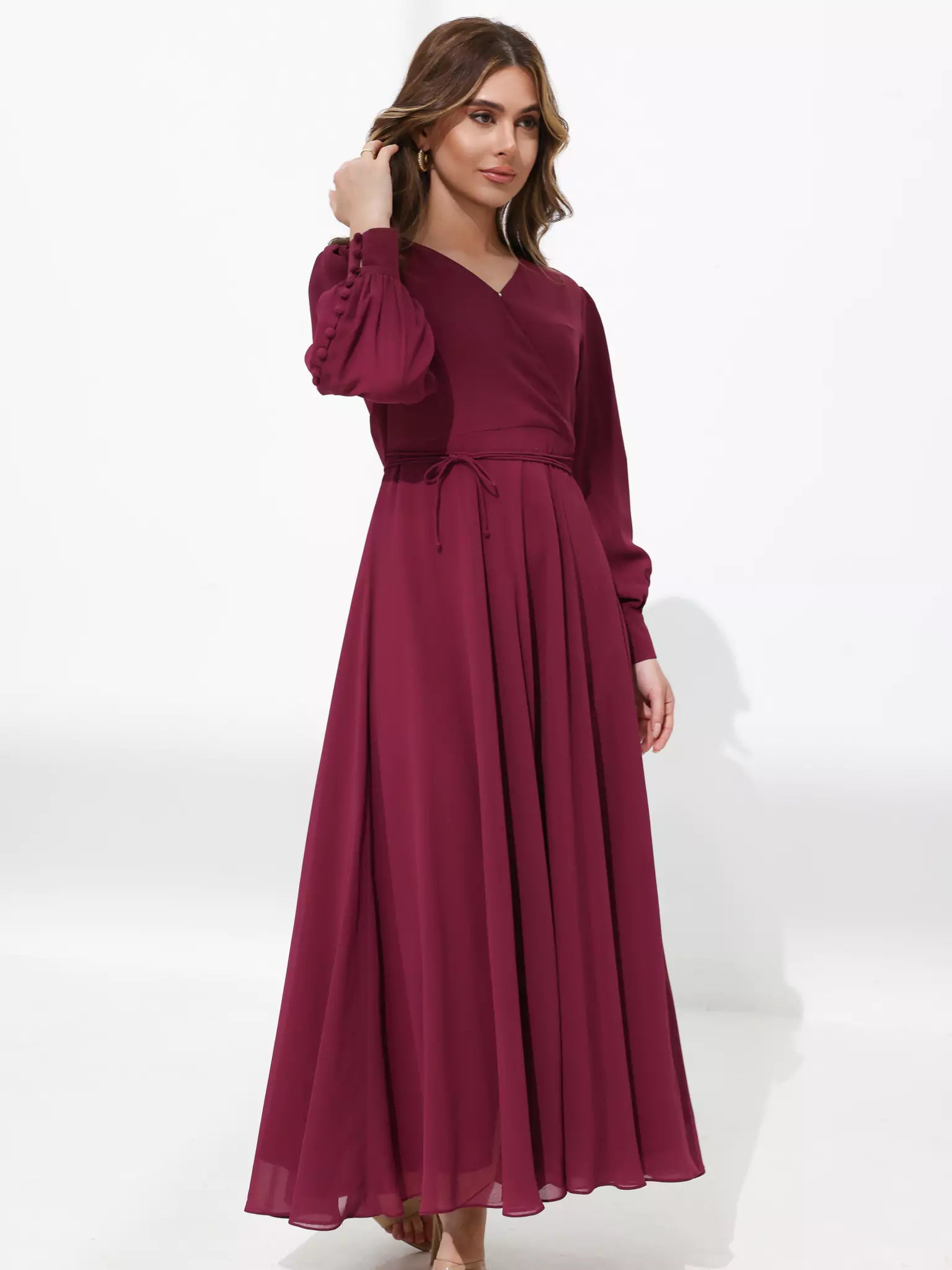 Gracie Plum Solid Long Dress