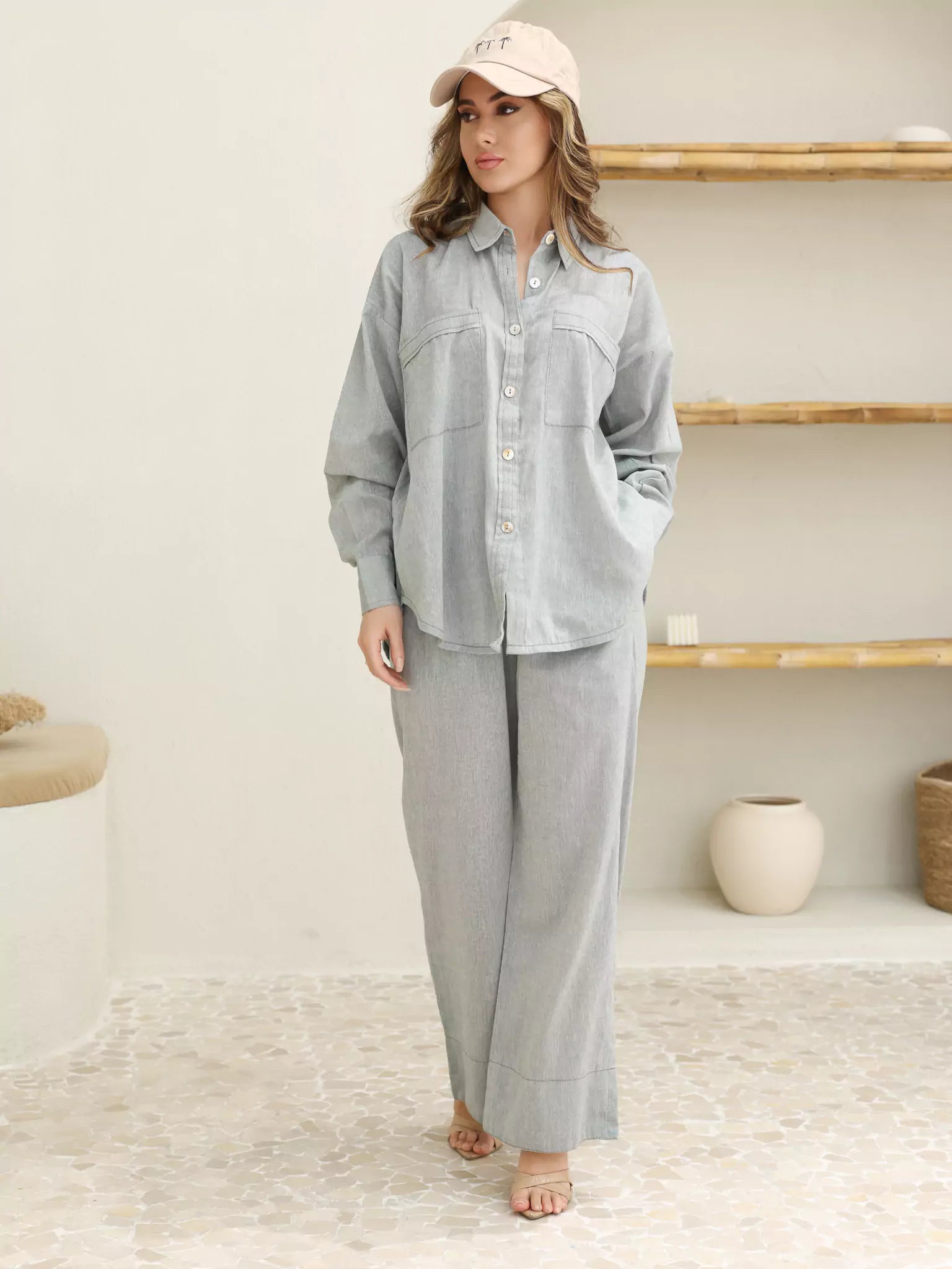 Denique Button Down Co Ord Set