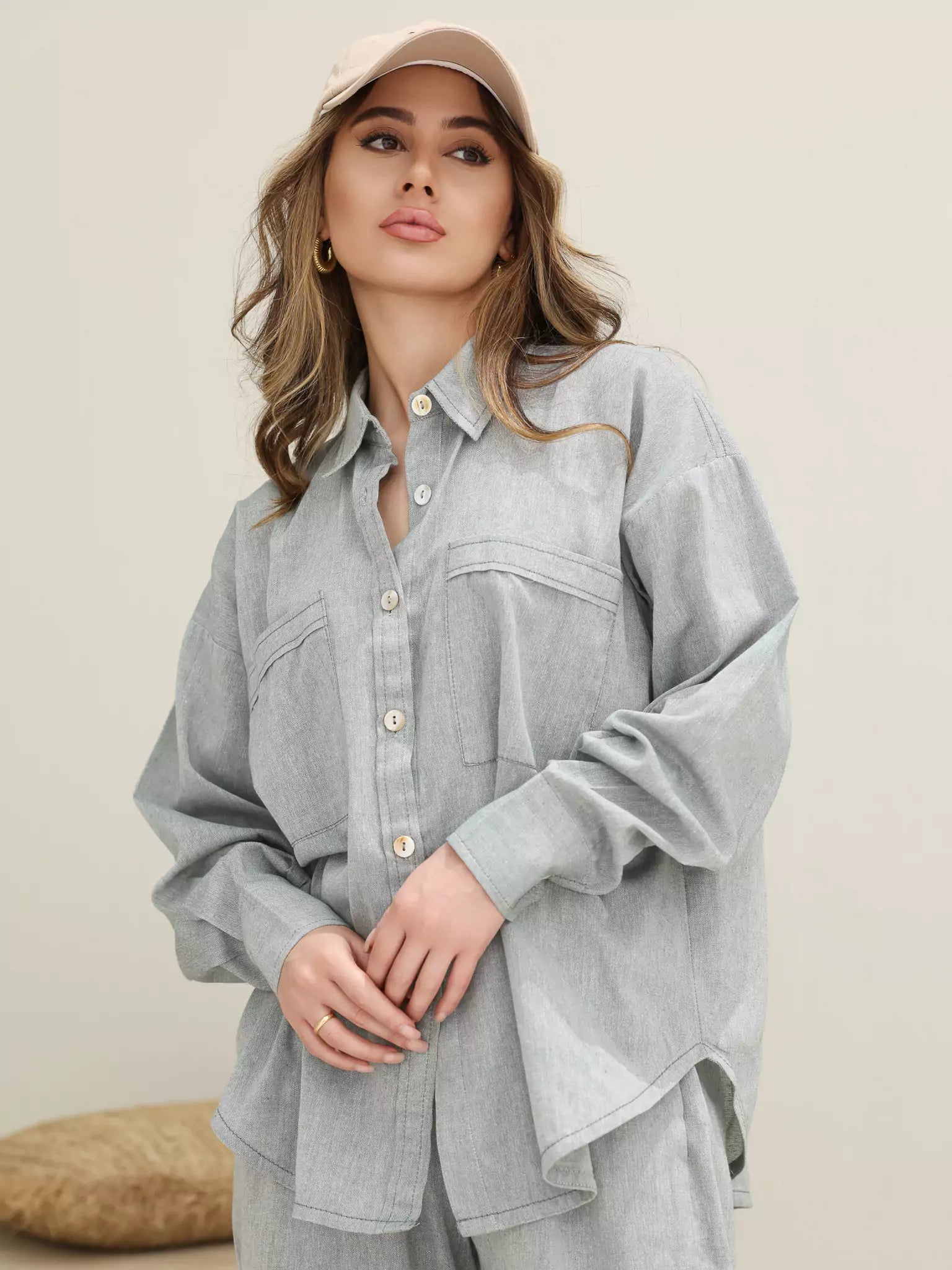 Denique Button Down Co Ord Set