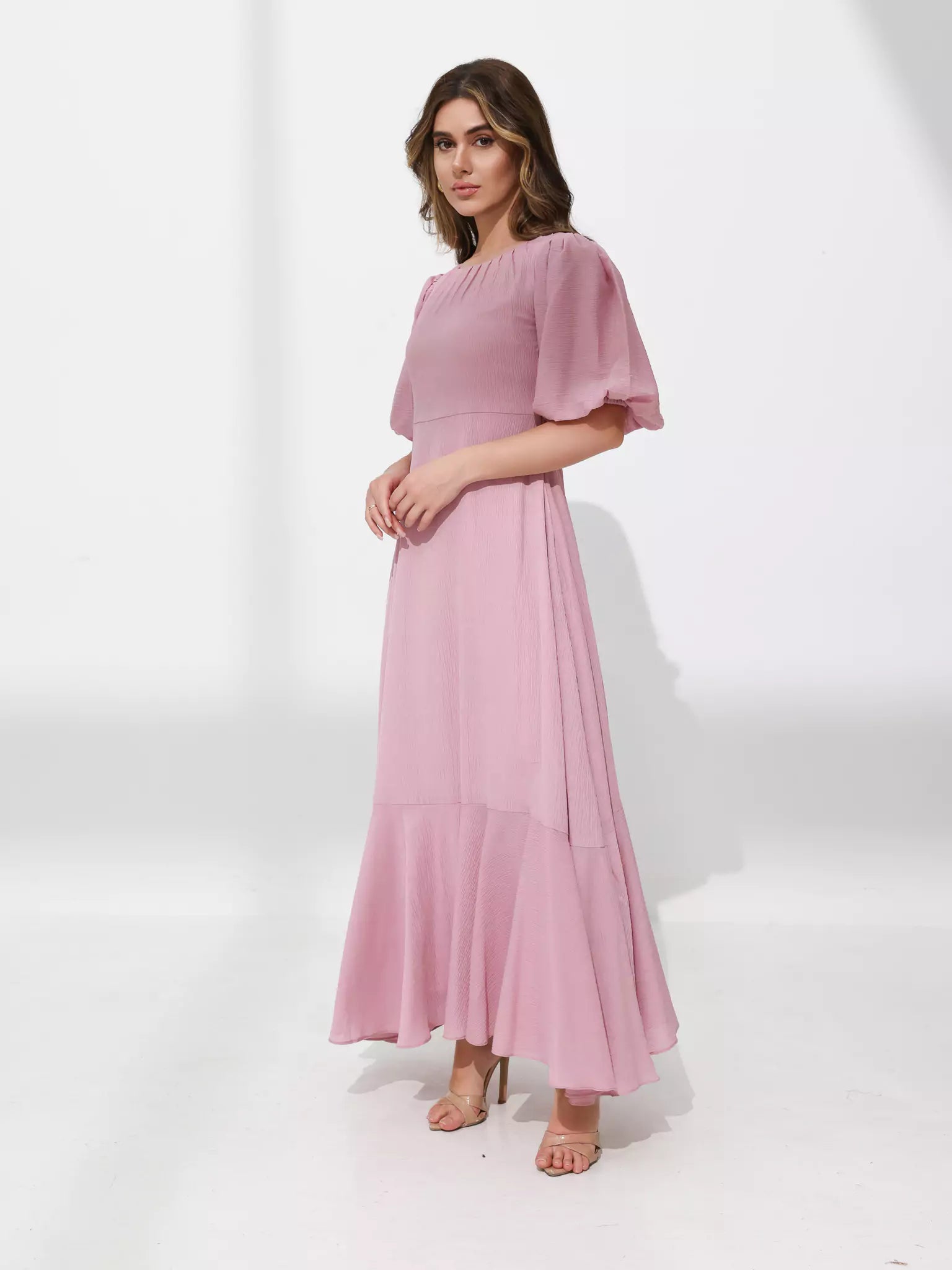Whispering Petals Lilac Long Dress