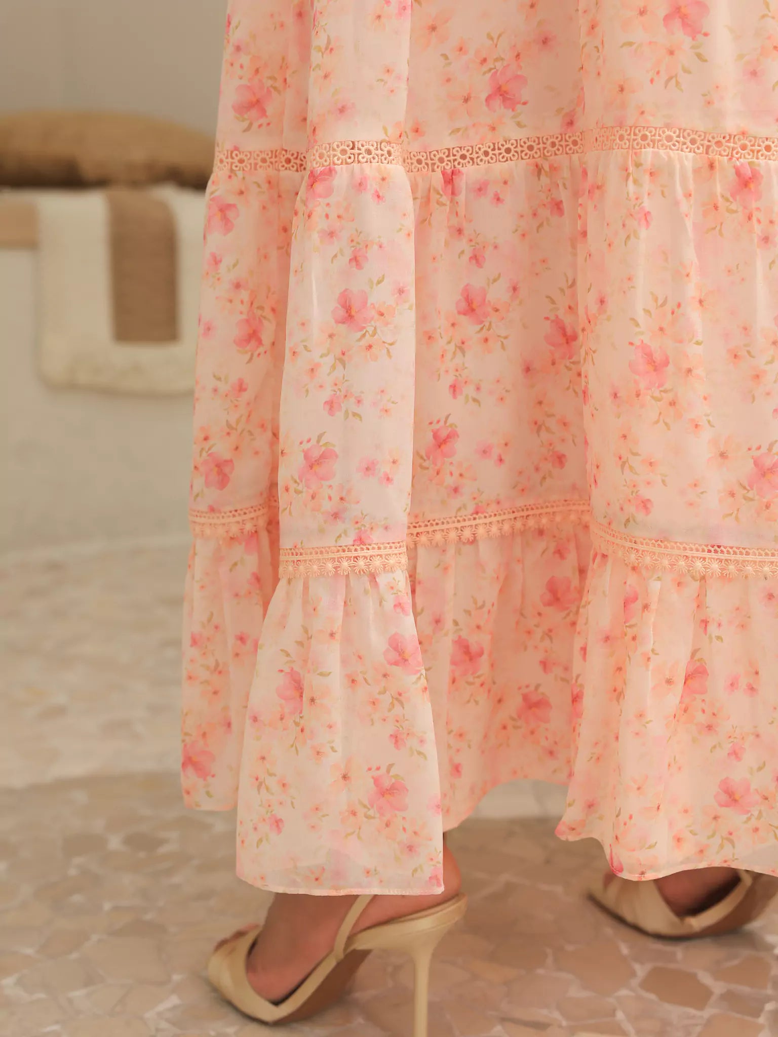 Blushhaven Floral Lace Long Dress