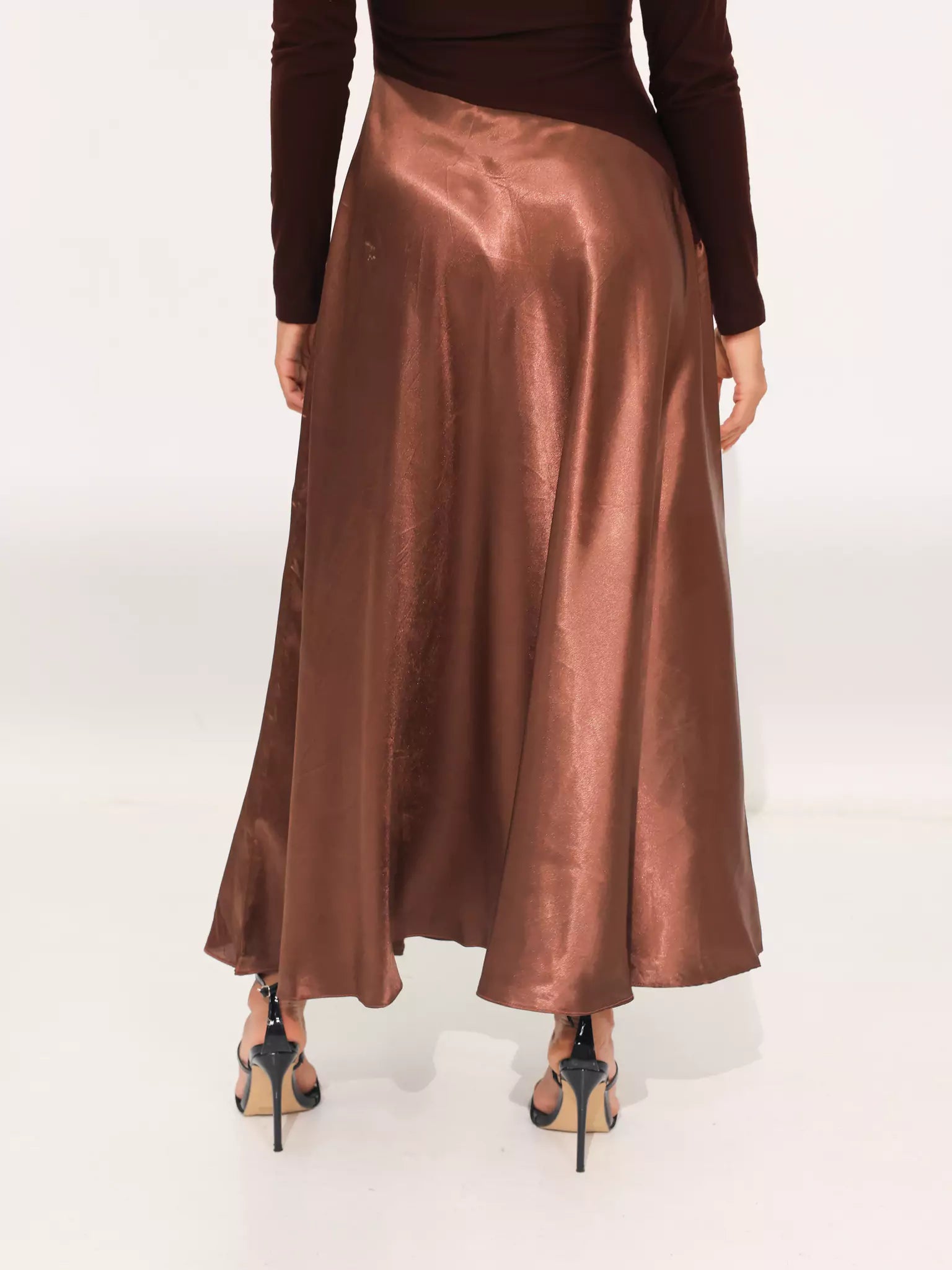 Truffra Brown Silk Jersey Dress