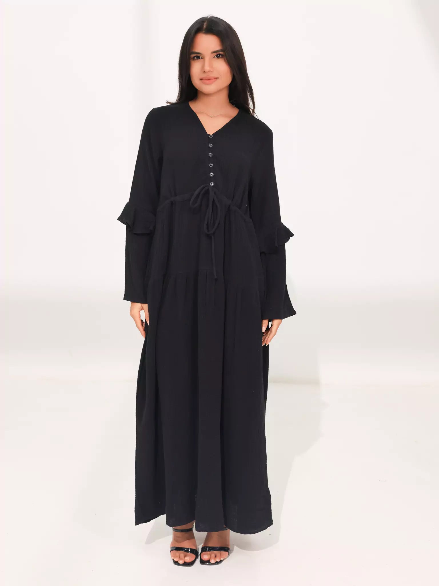 Elowen Muslin Black Long Dress