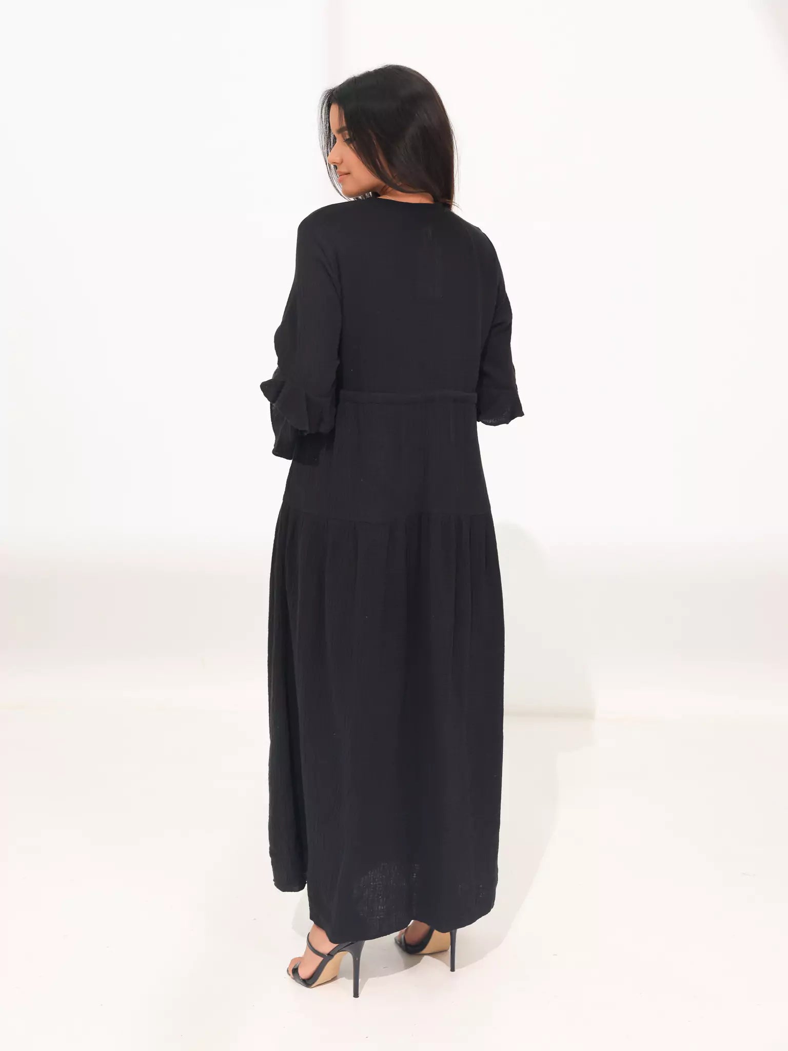 Elowen Muslin Black Long Dress