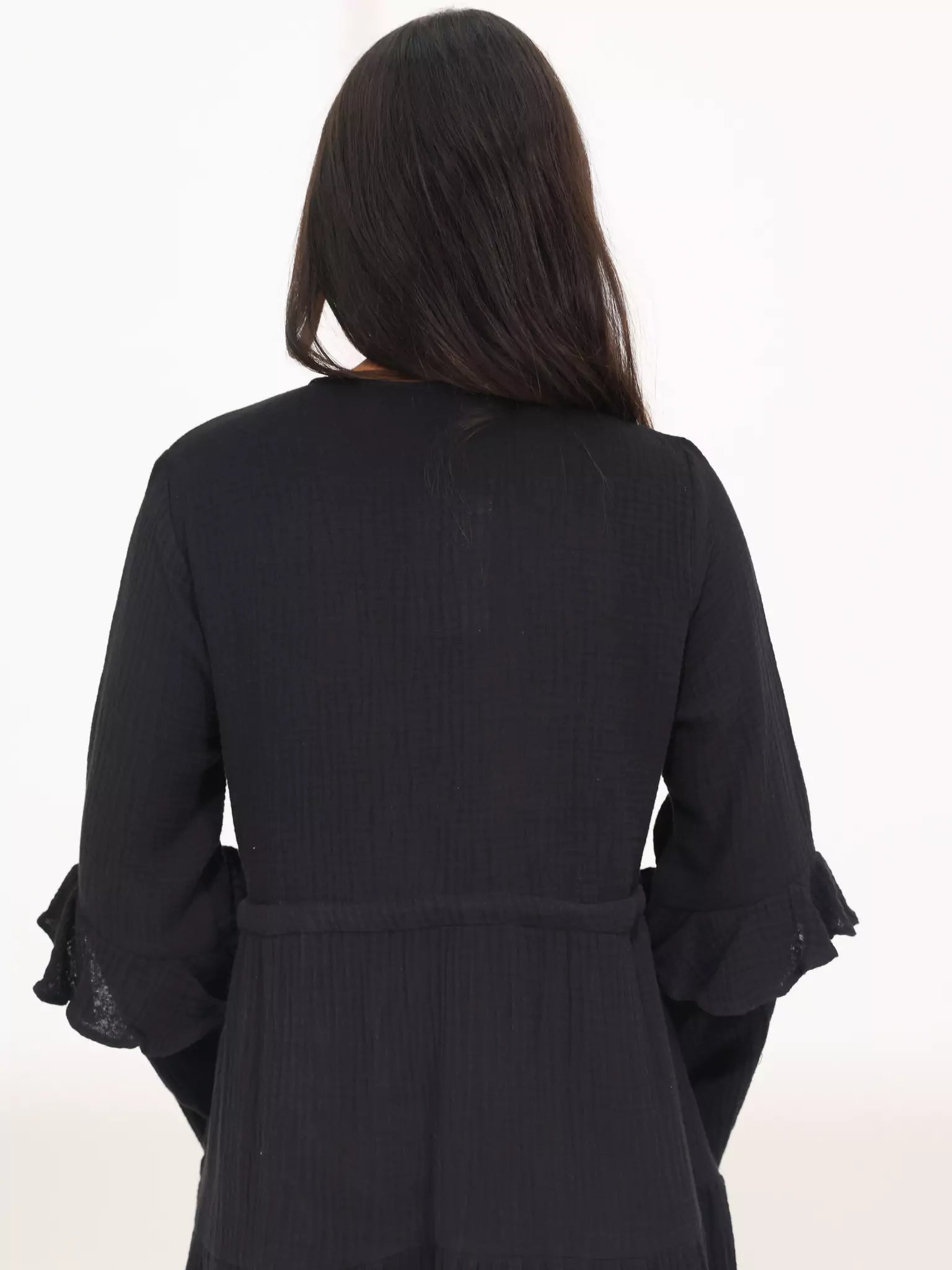 Elowen Muslin Black Long Dress