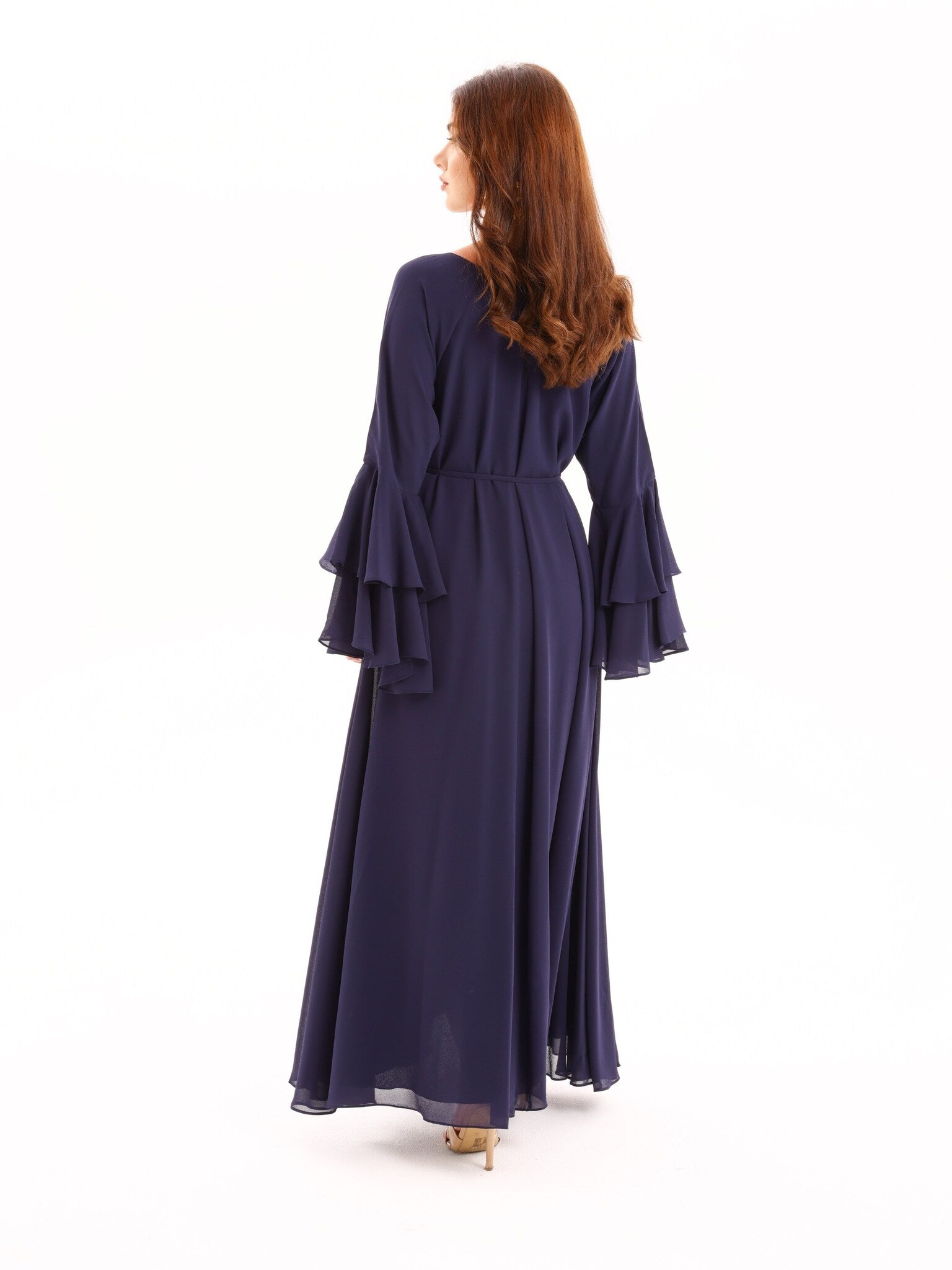 Anna Blue Chiffon Long Dress