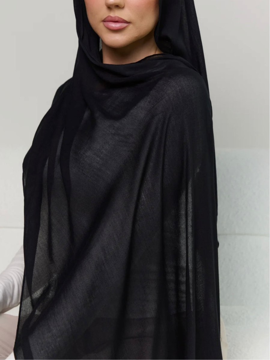 Breathable Soft Black Modal Hijab