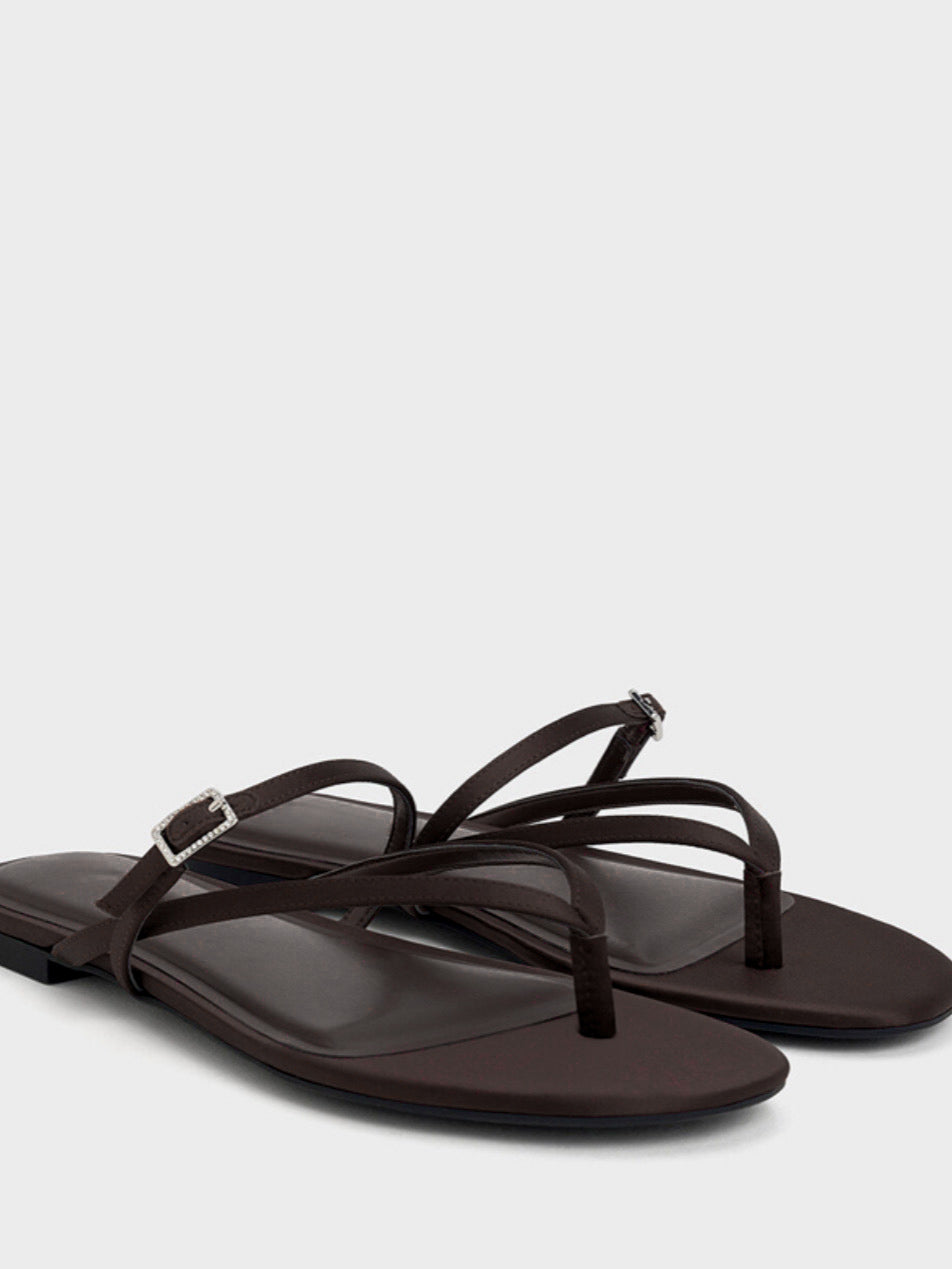 Sling Brown Embellished Flats