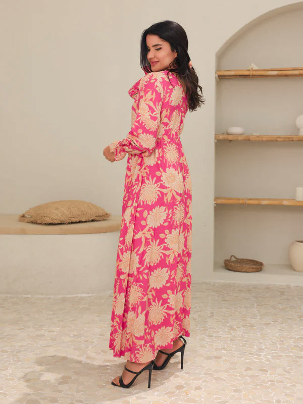 Fluff Pluff Floral Long Dress