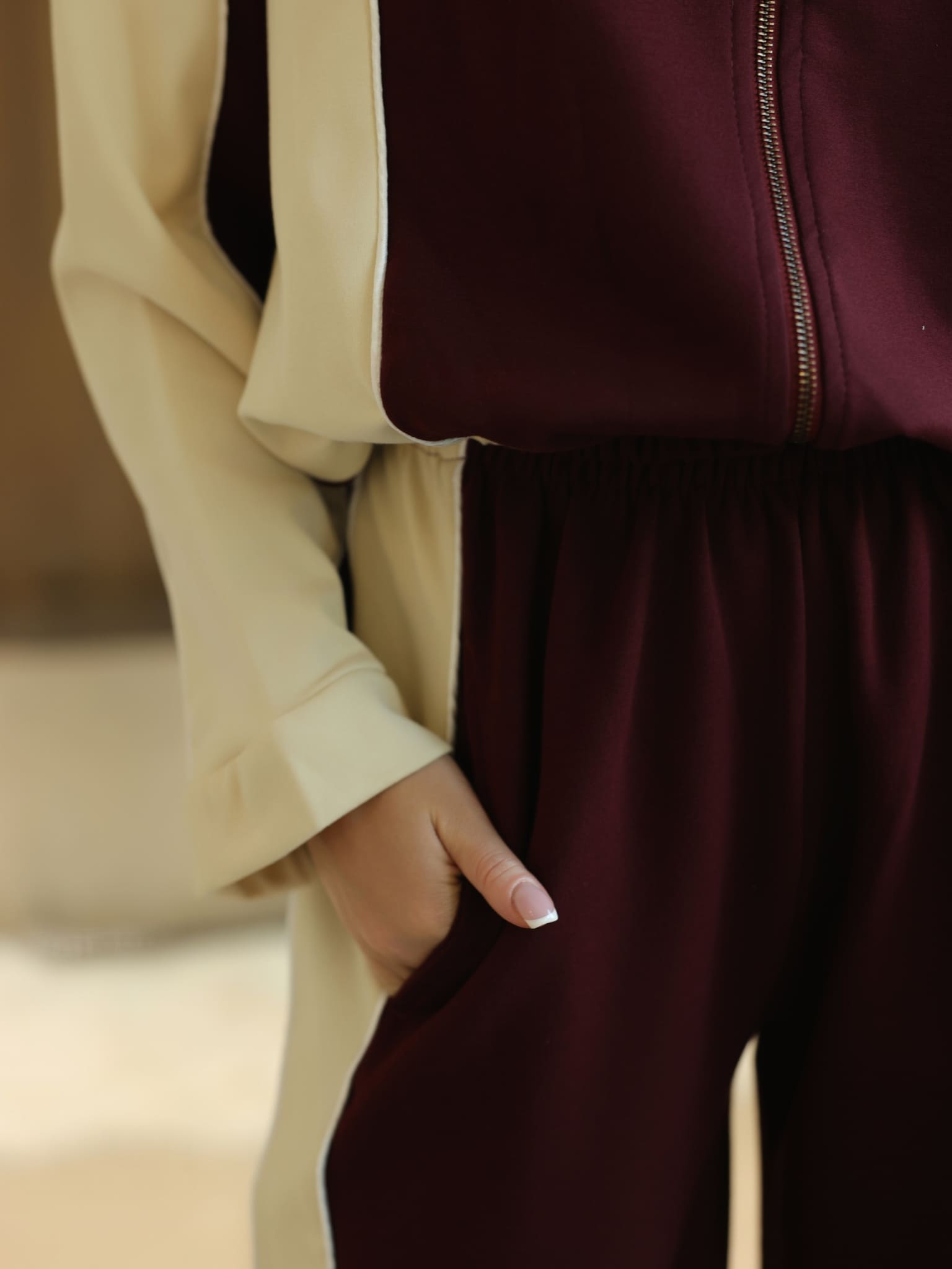 Signora Maroon & Cream Softstreme Sweat Pants