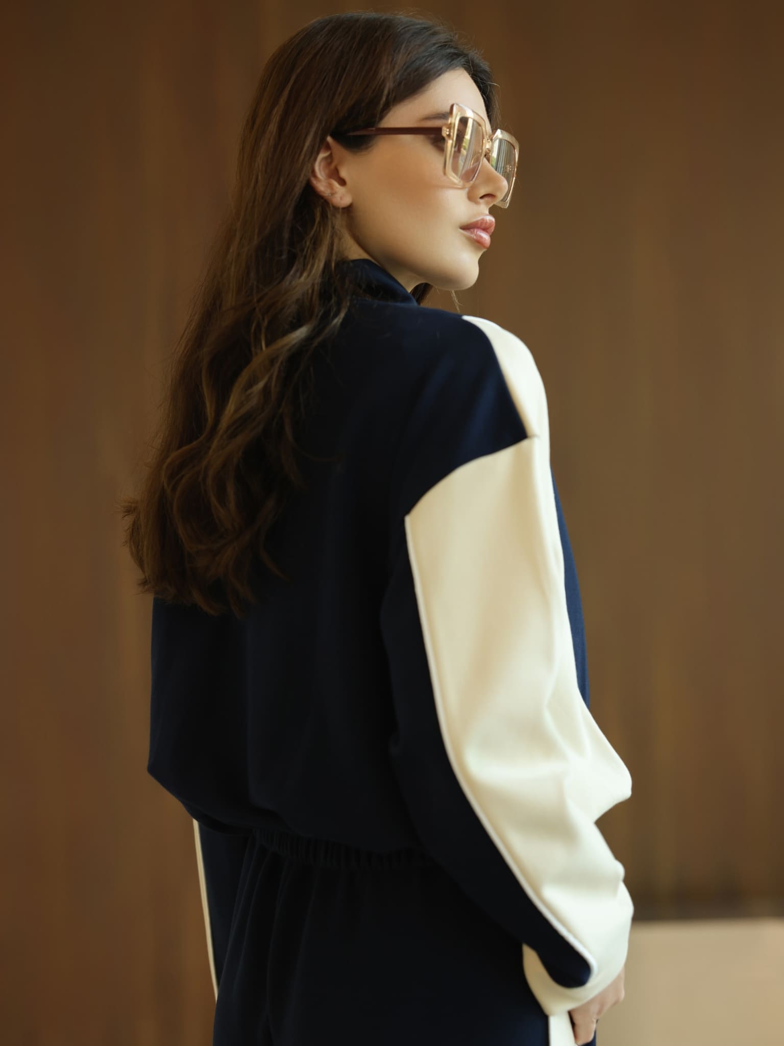 Signora Blue And Cream Softstreme Pull Over Sweat Shirt