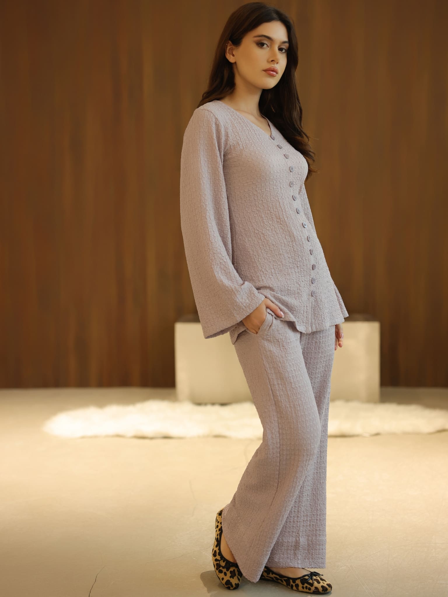 Osanna Textured Lilac Co Ord Set