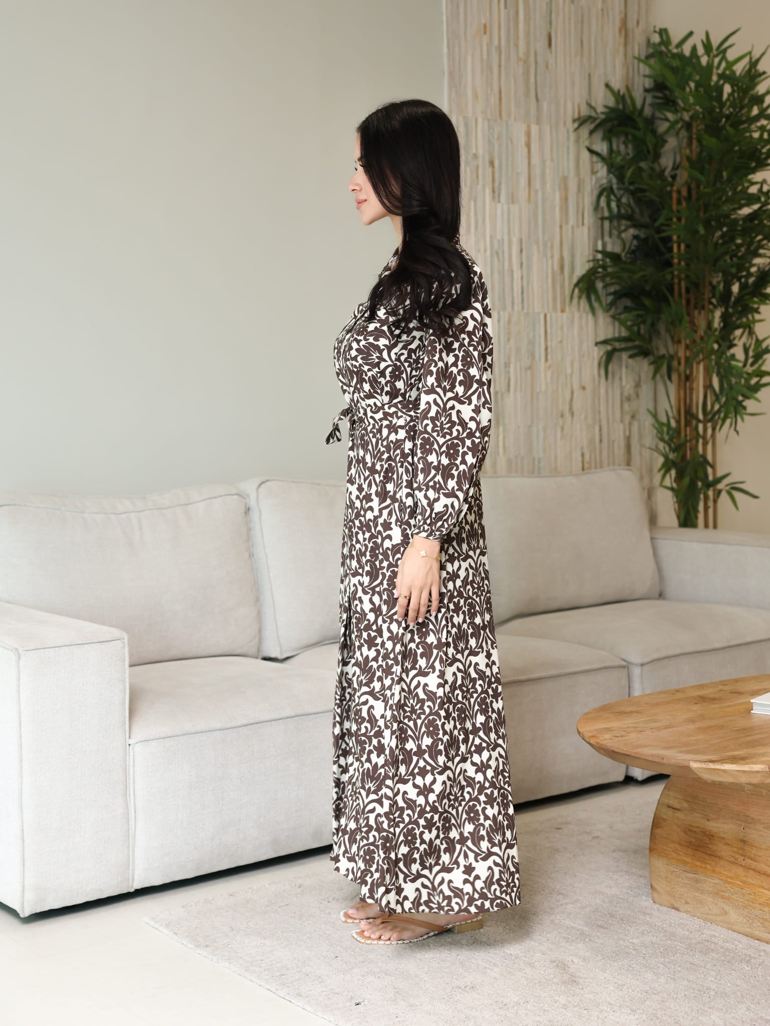 Inkris Brown Long Dress With Pockets