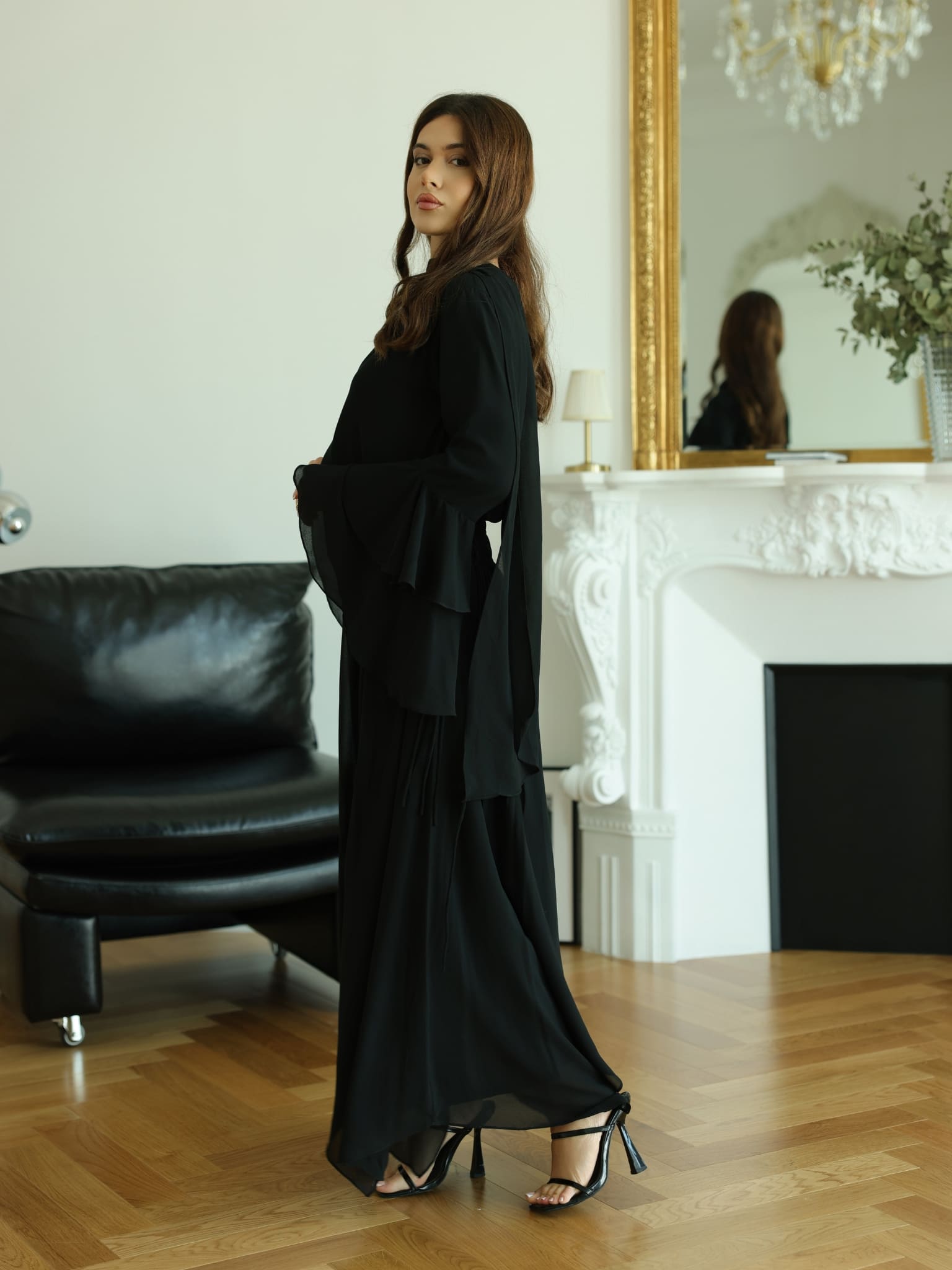 Rumi Ruching Black Skirt