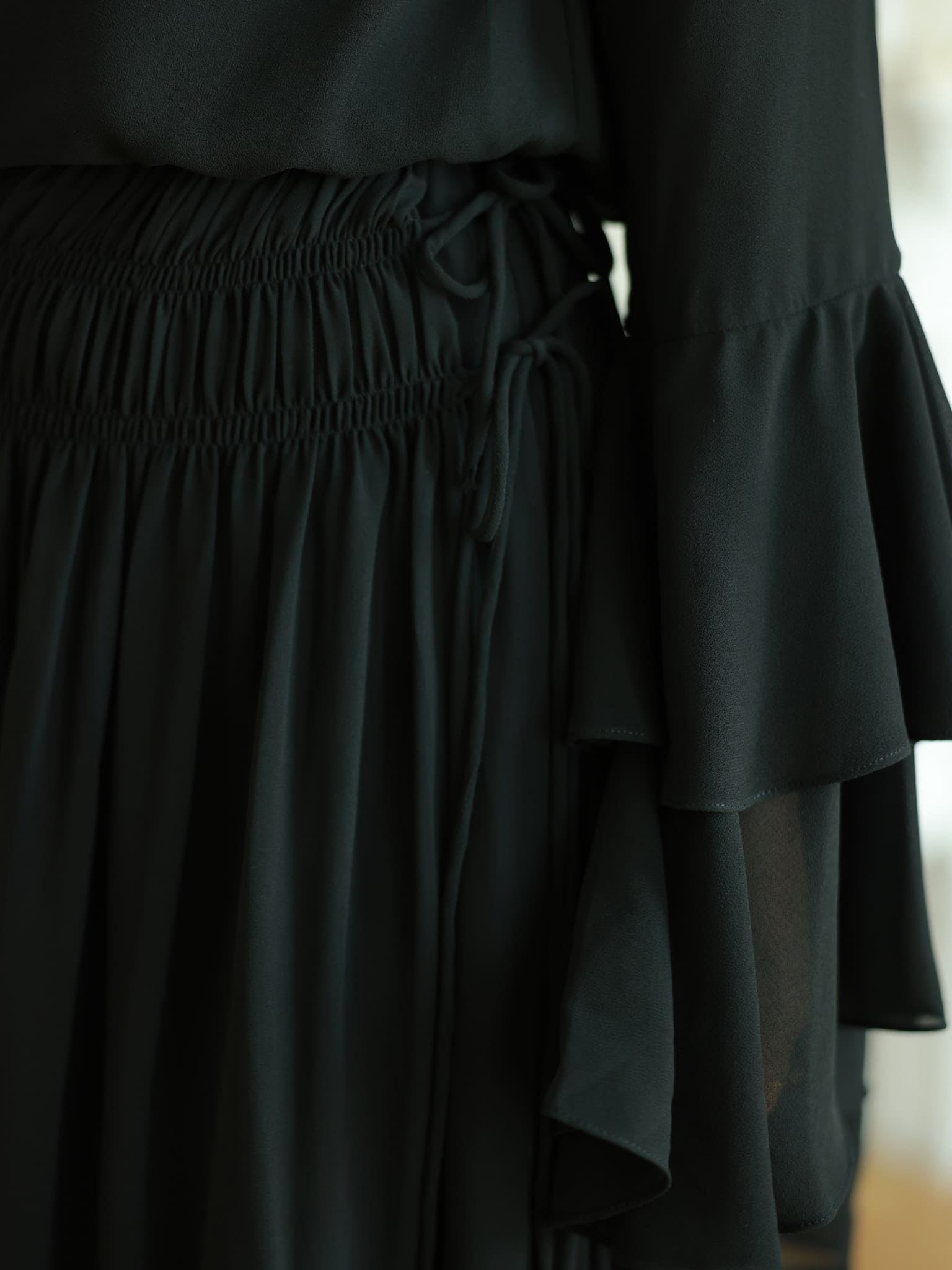 Rumi Ruching Black Skirt