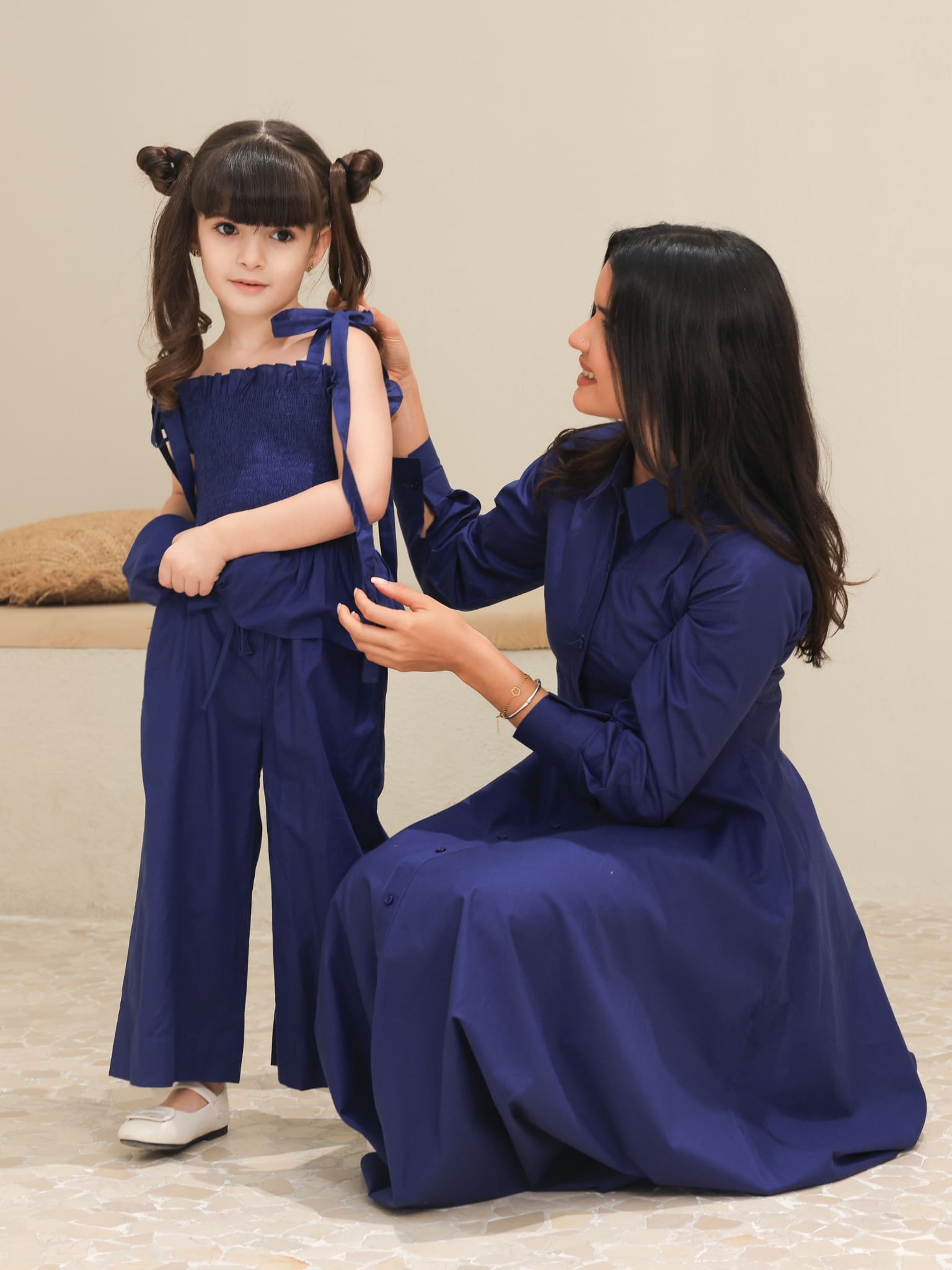 Mini Rivea Blue Cotton Co Ord Set