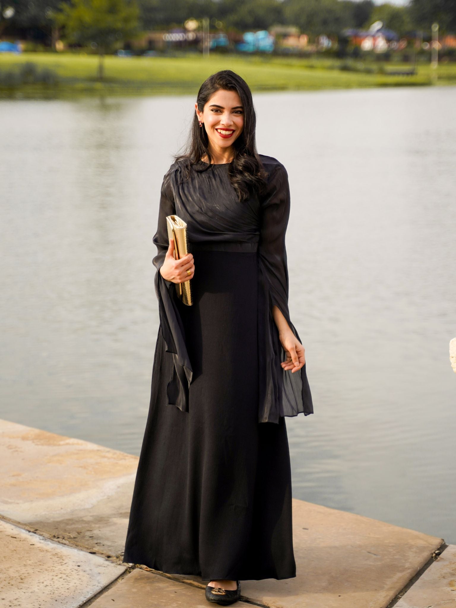 Anya Black Long Dress