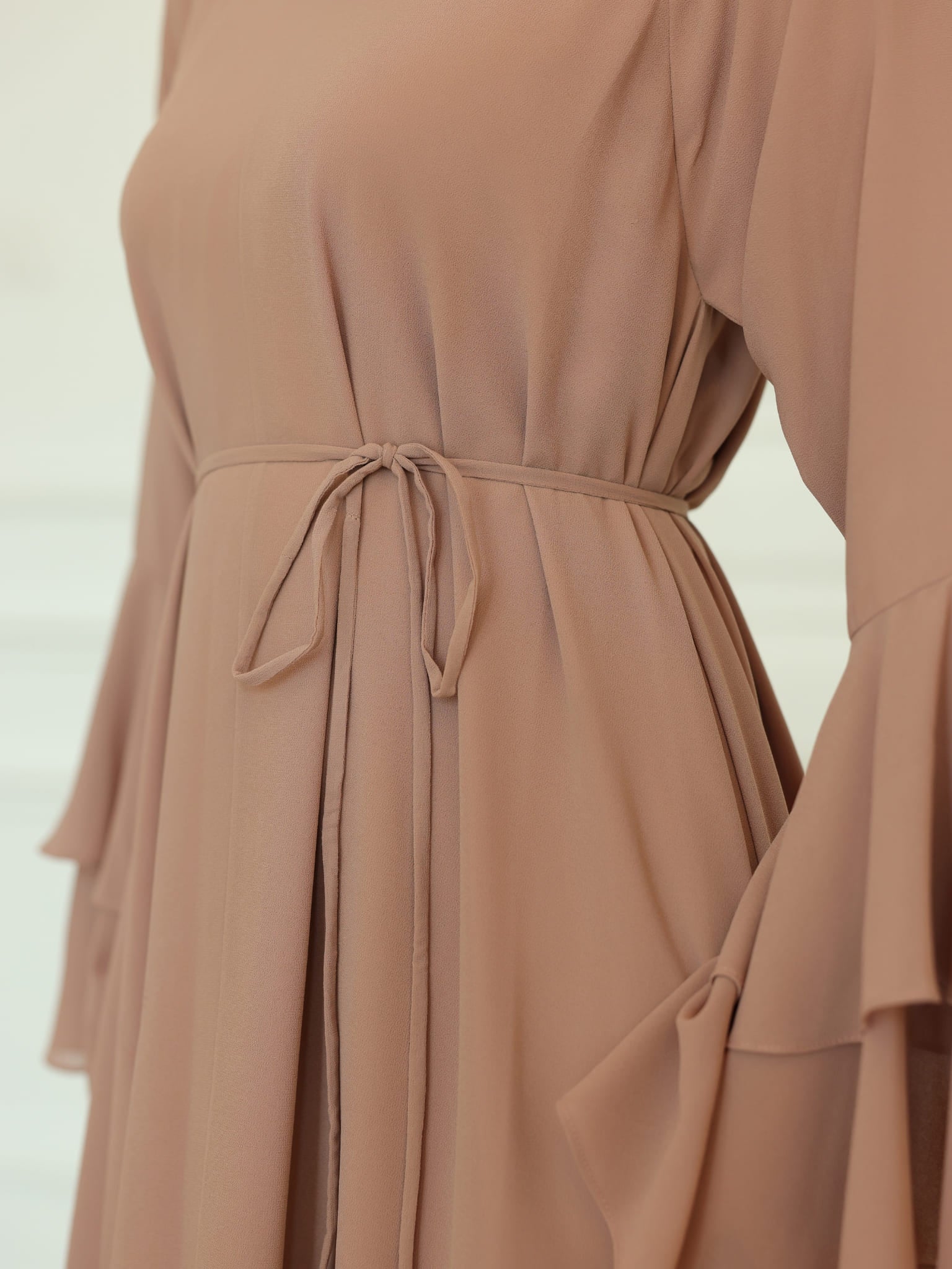 Anna Peach Chiffon Long Dress