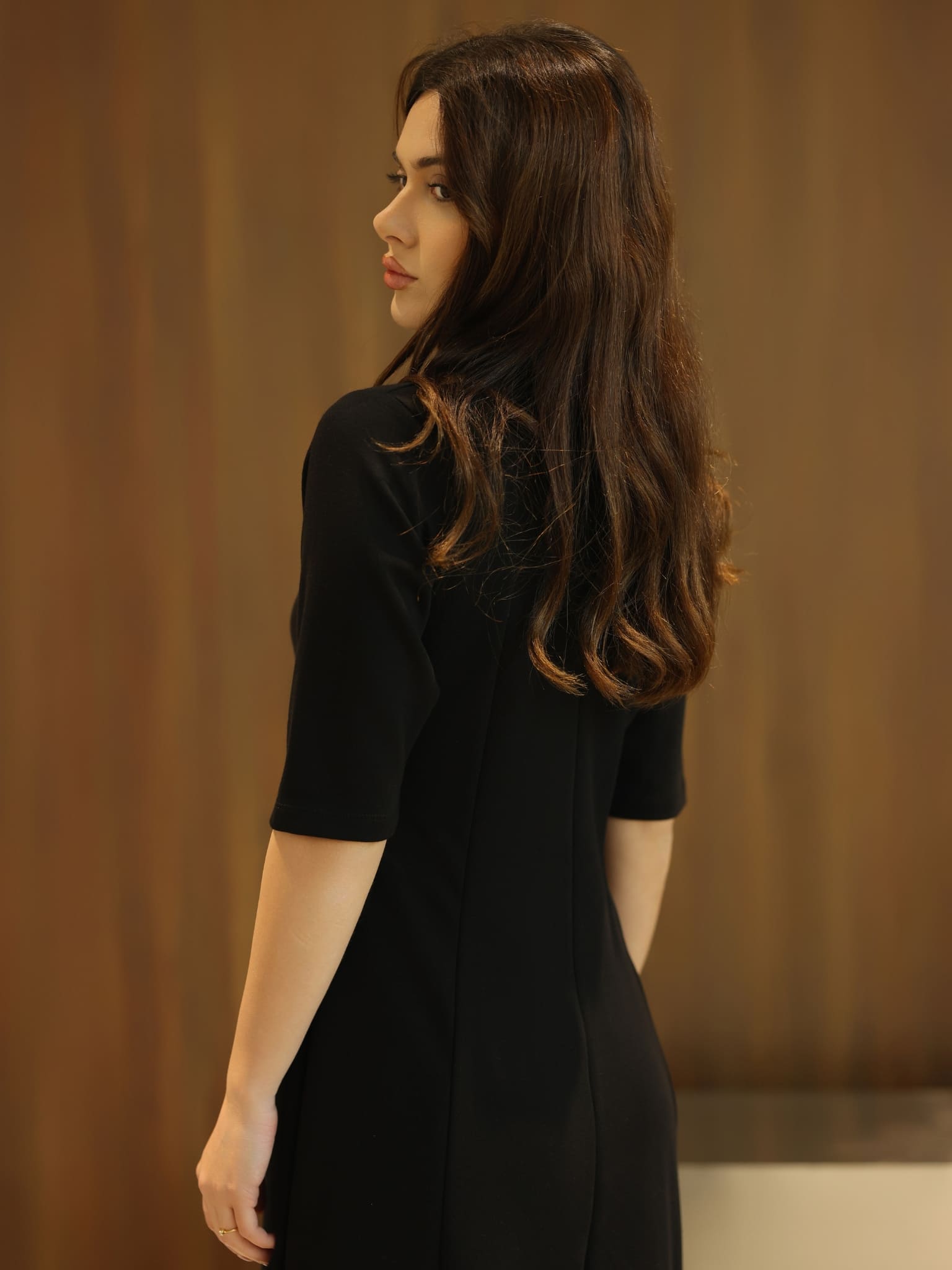 Haelin Panel Black Dress