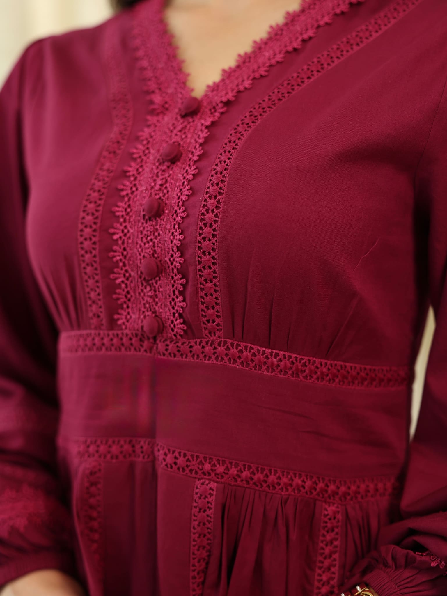 Celosia Plum Lace Long Dress