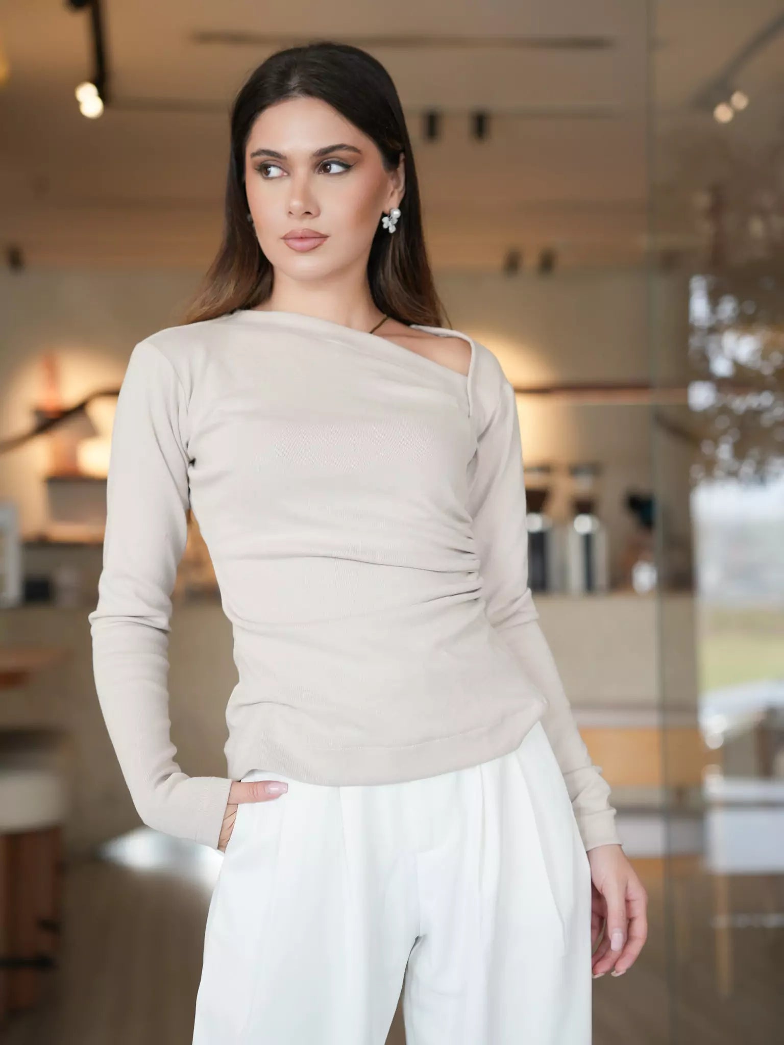 Beige Buff Knit Shirt