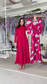 Carnation - Long Pink Cotton Dress